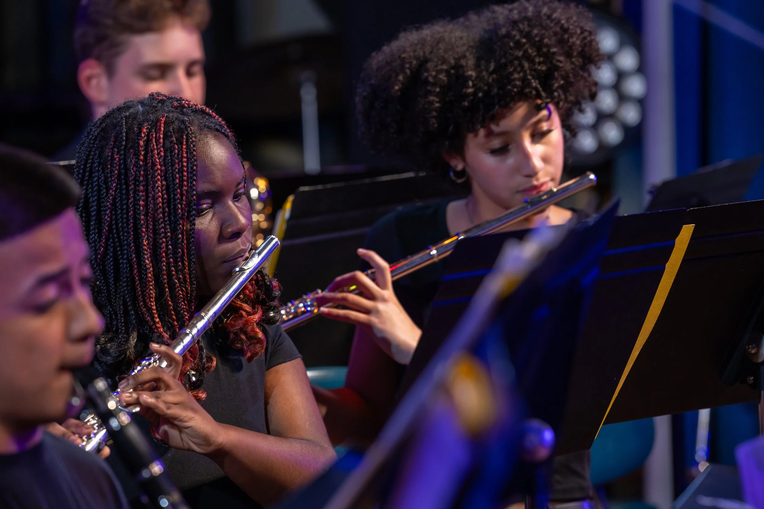 middle school students perform in band concert