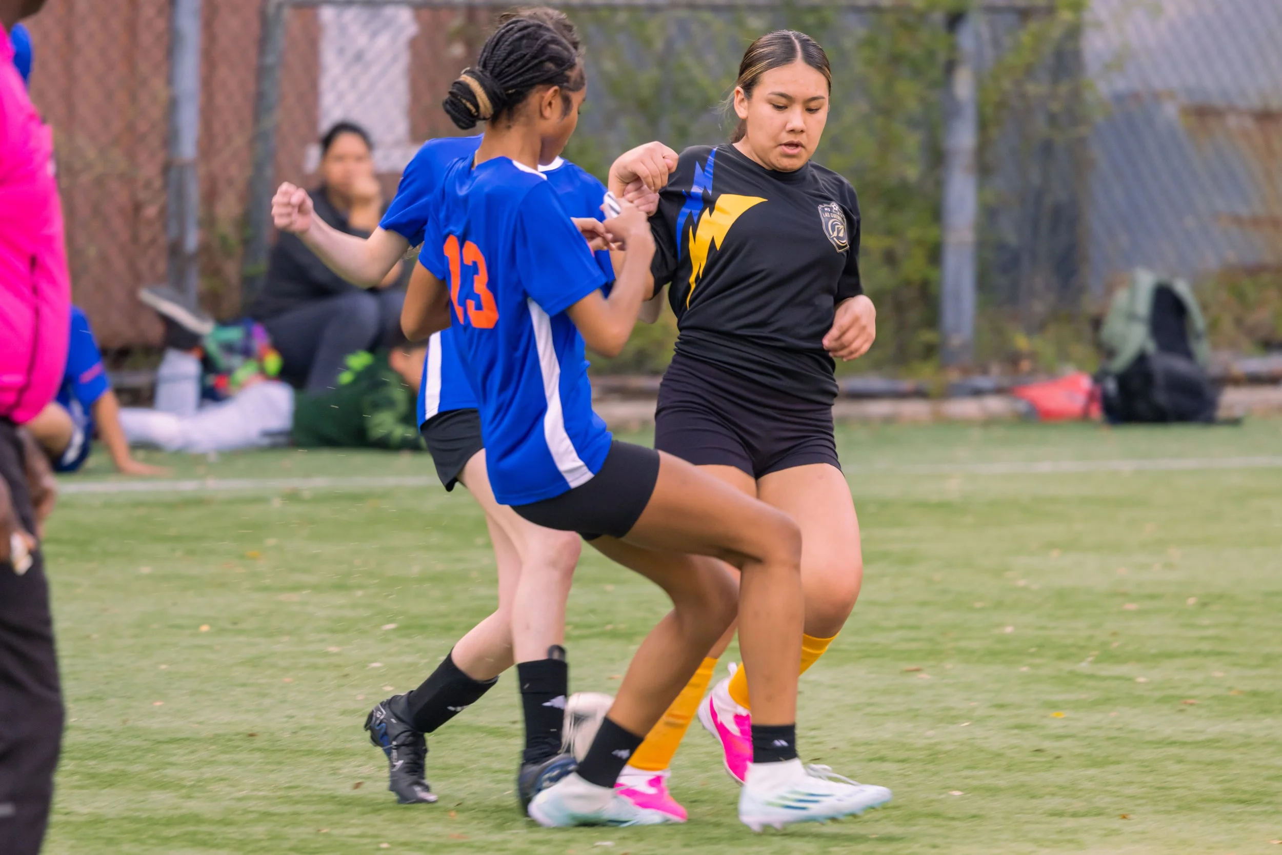Girls soccer team plays in the fall