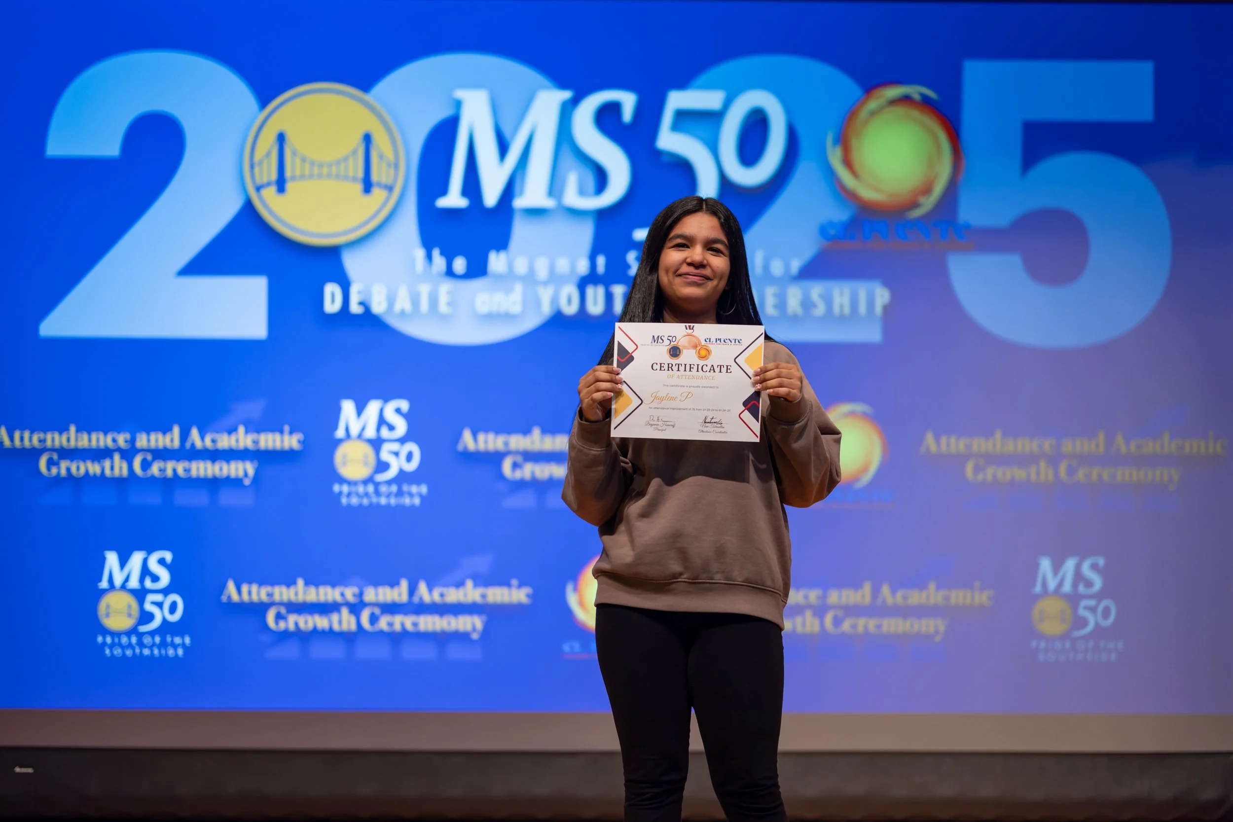 Student honoree posing