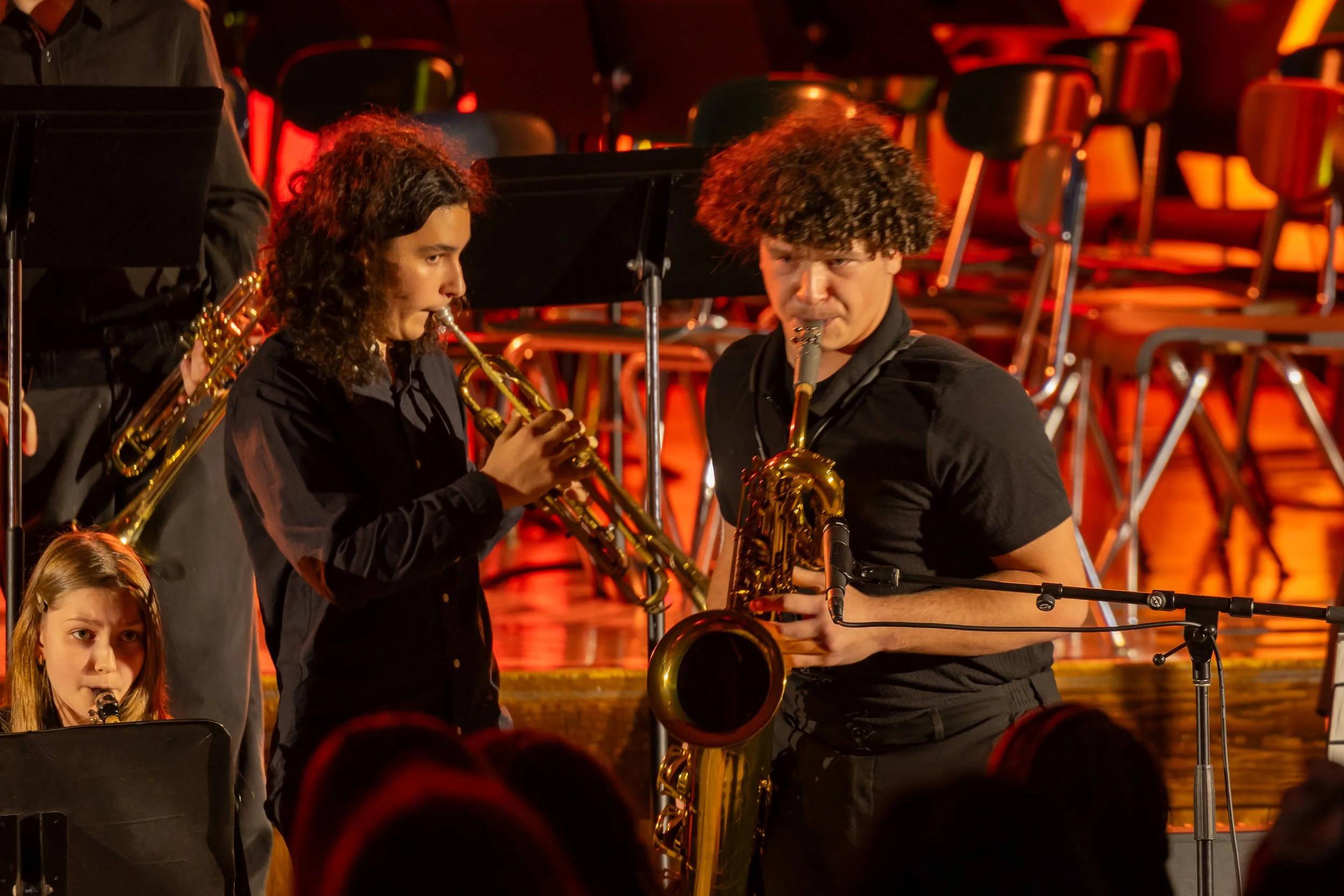 middle school students perform in band concert