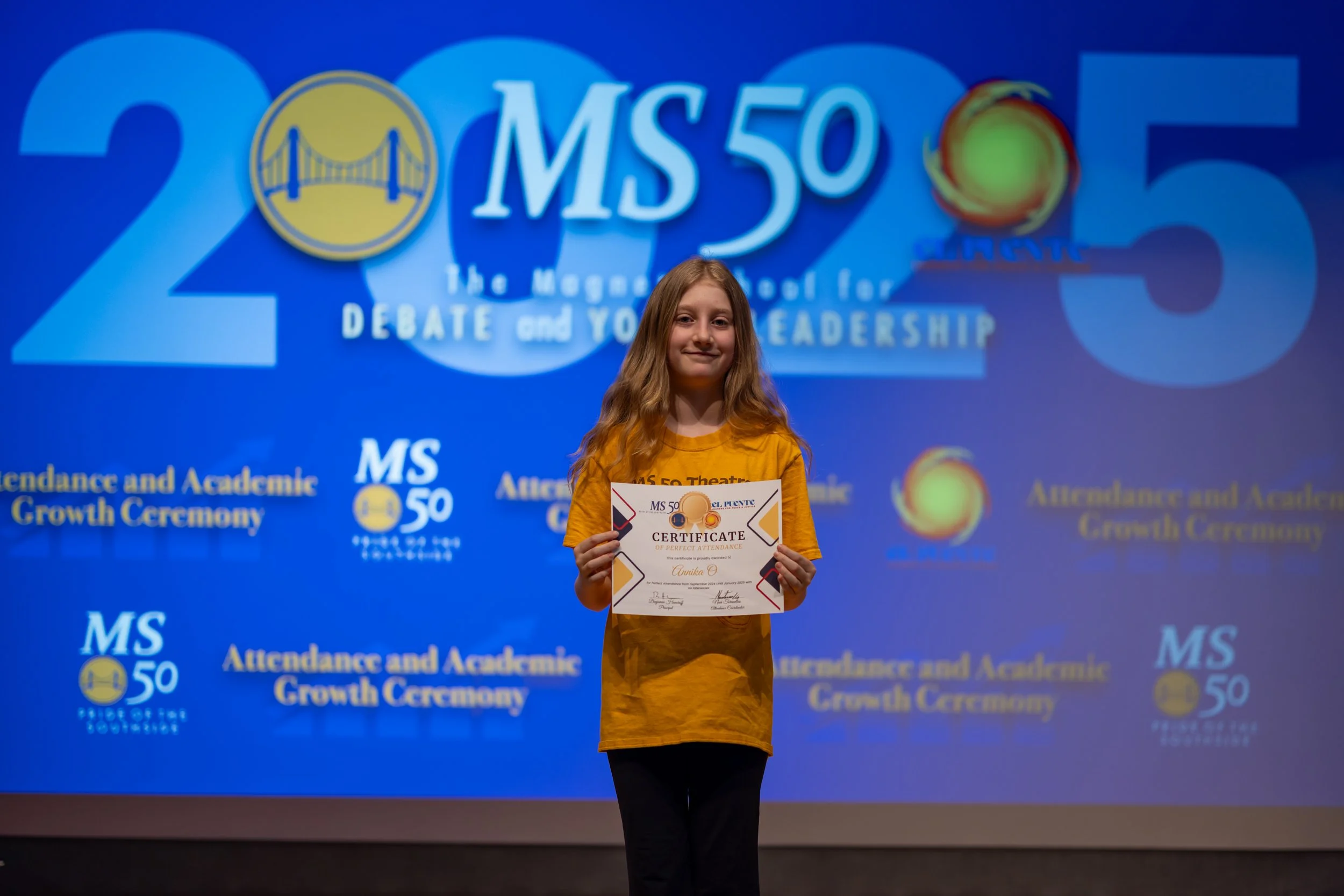 Student honoree posing
