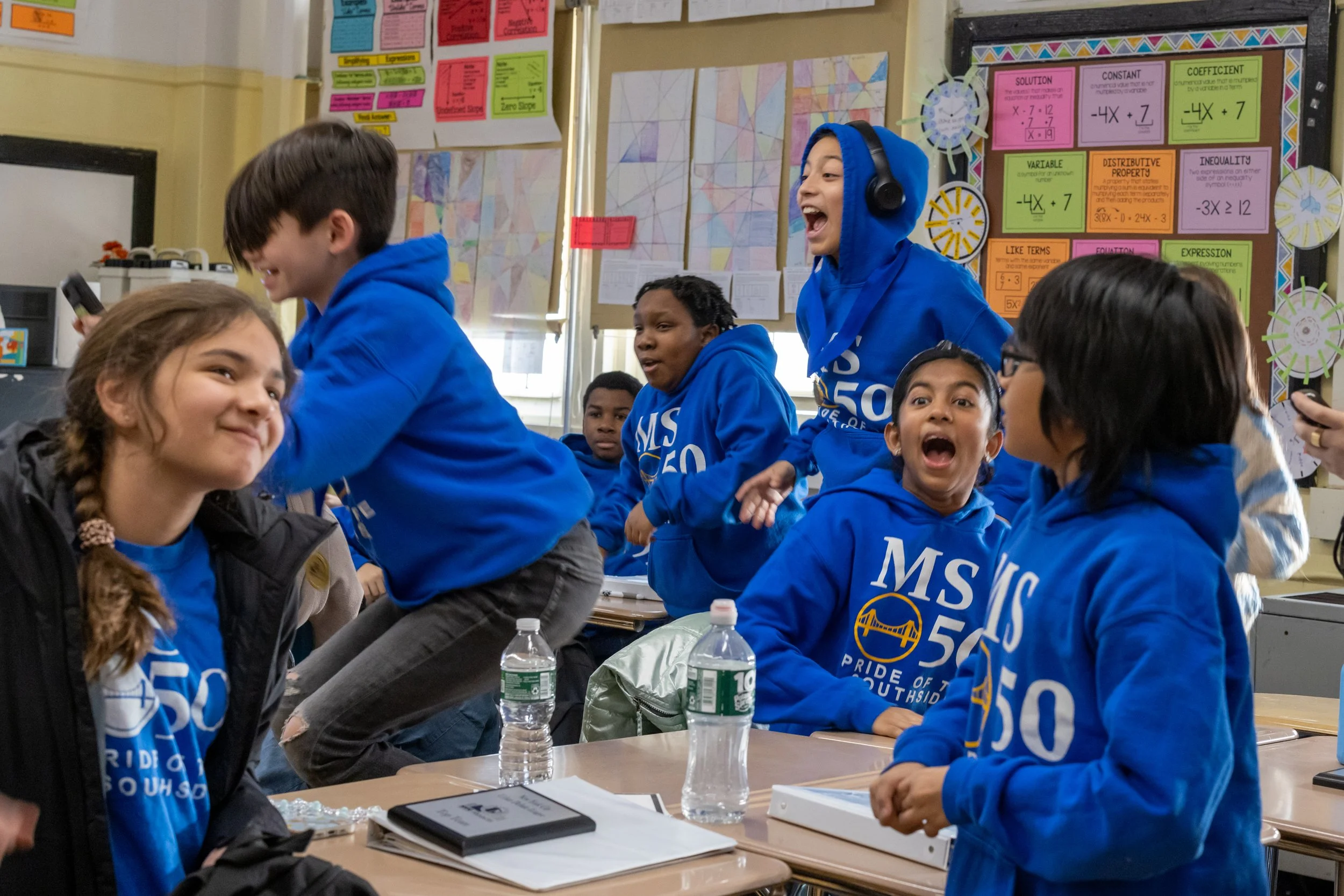 Debaters celebrate their wins