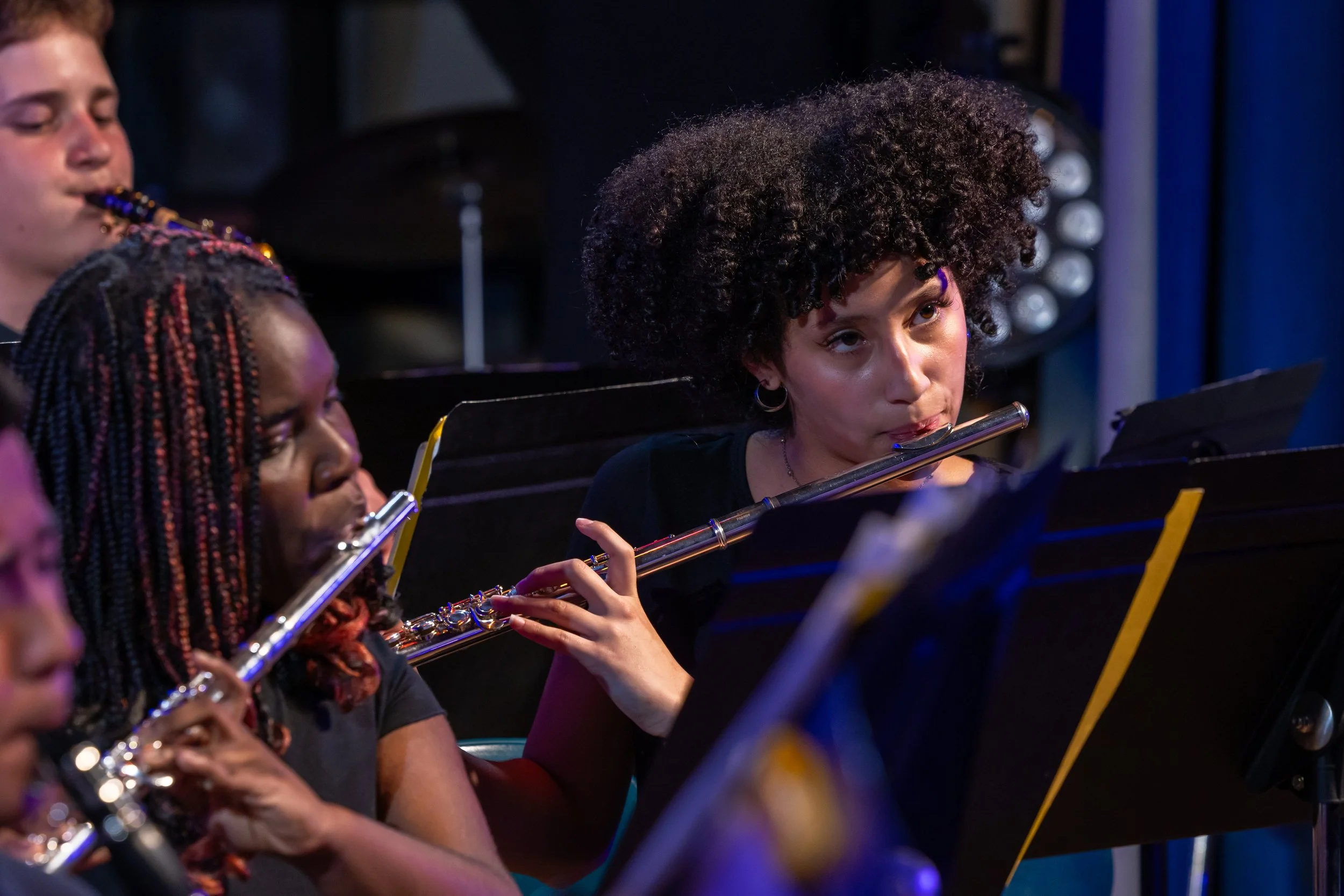 middle school students perform in band concert