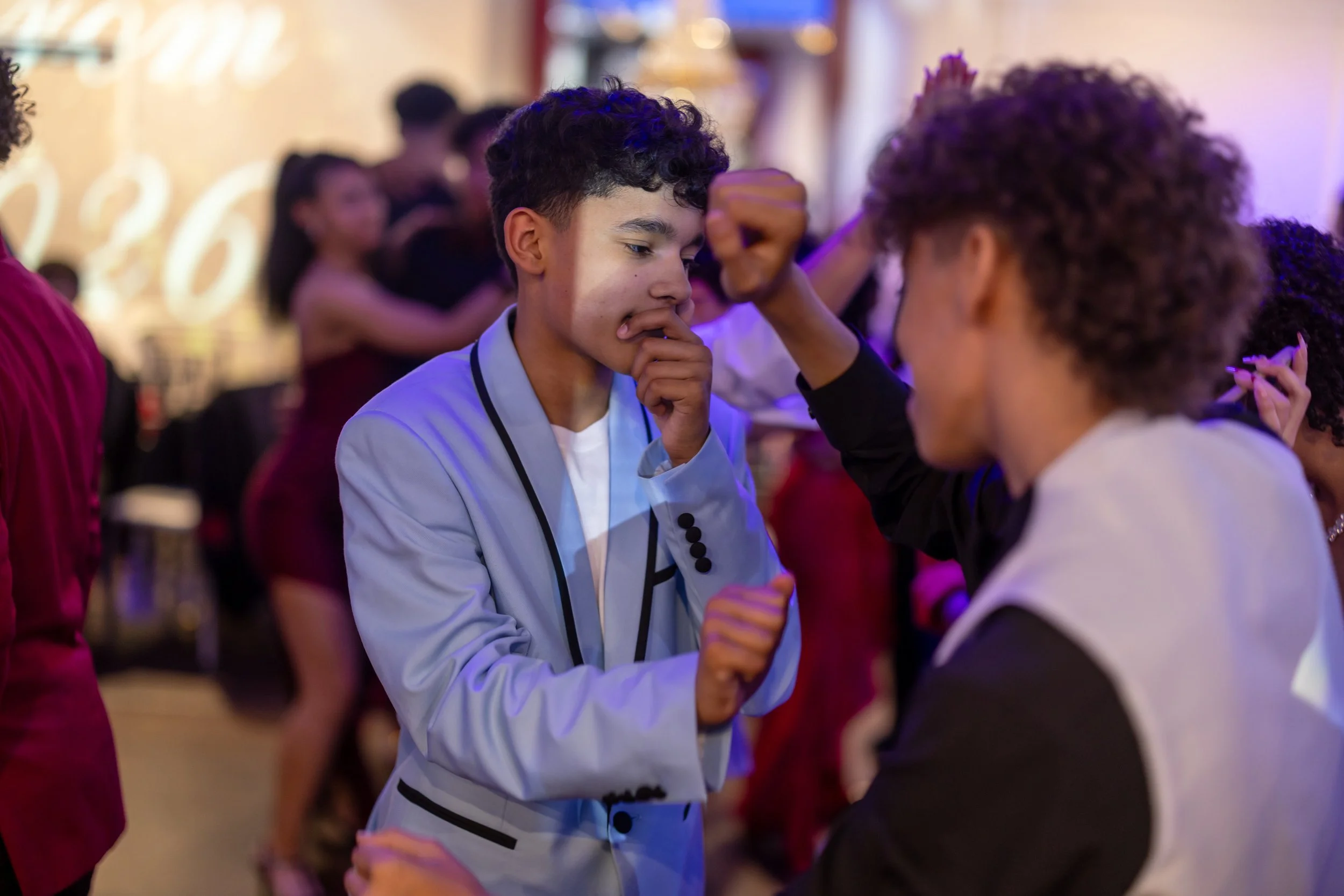 Students dance and celebrate at prom