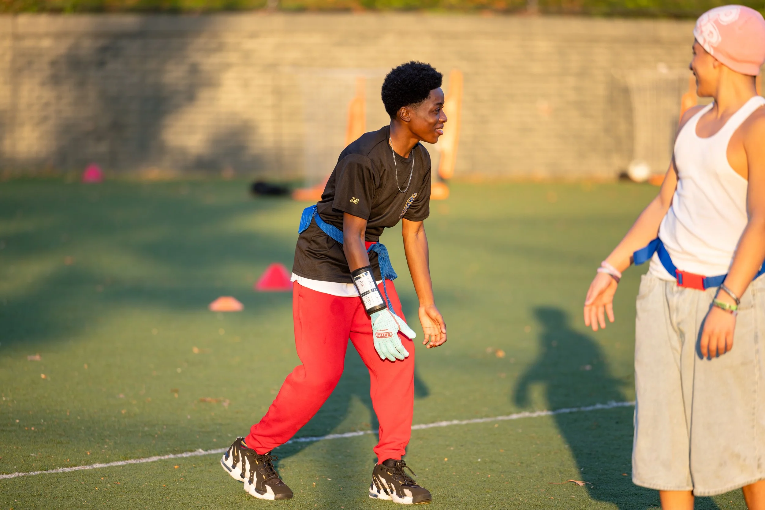 MS 50 flag football team plays