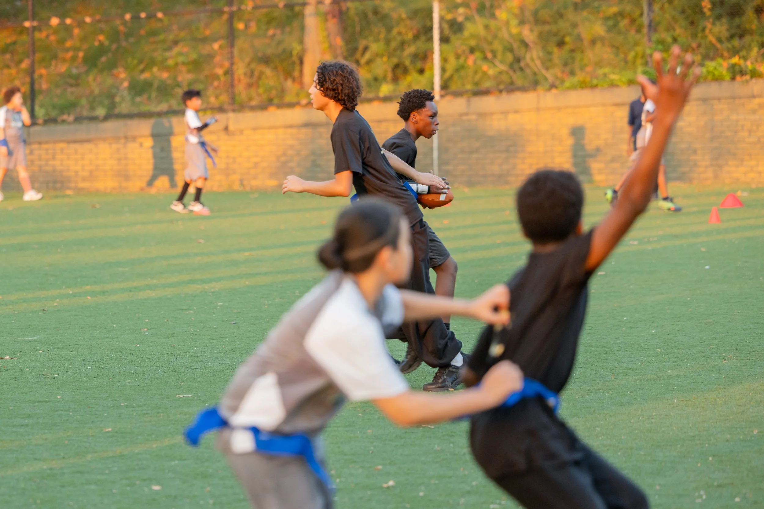 MS 50 flag football team plays