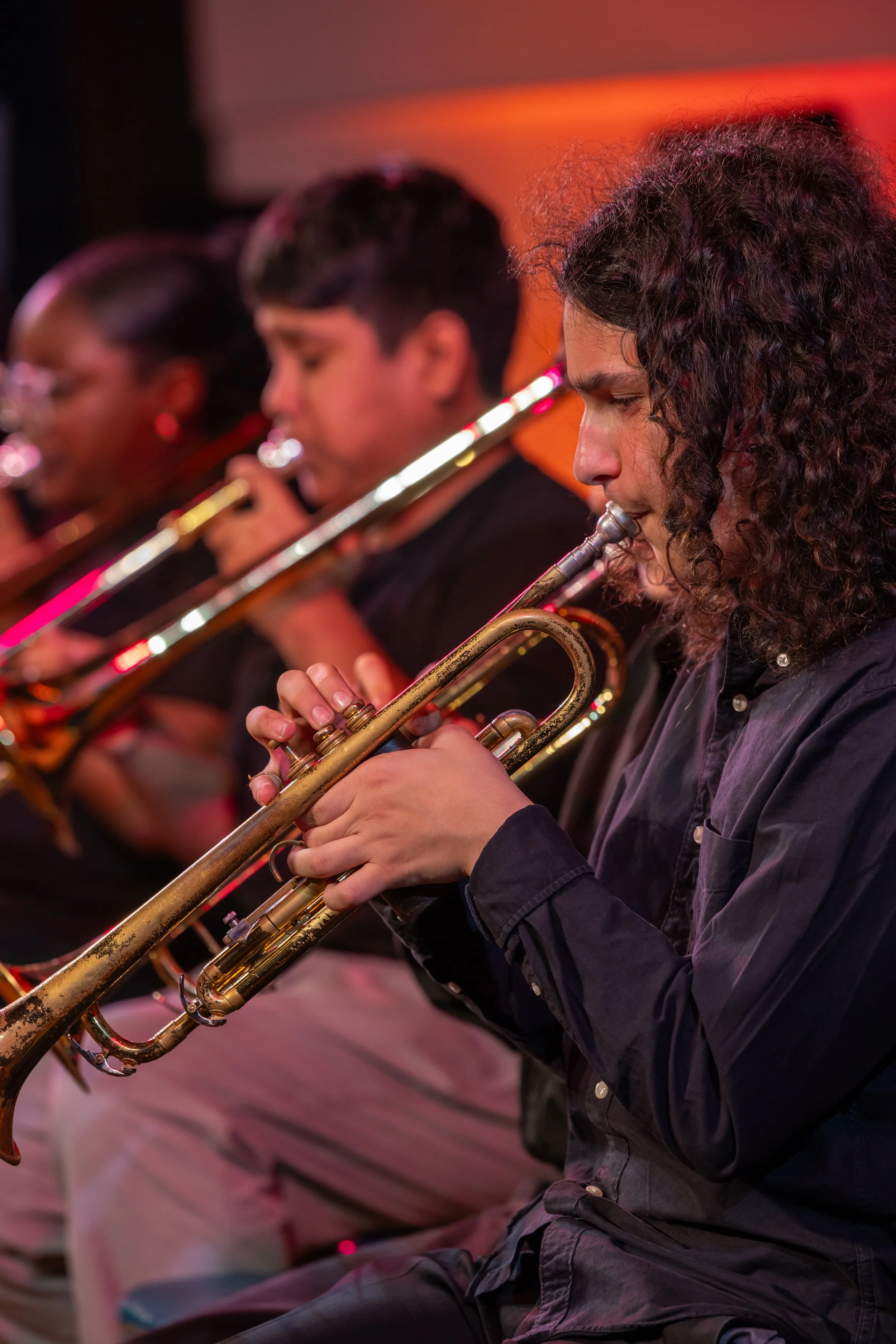middle school students perform in band concert