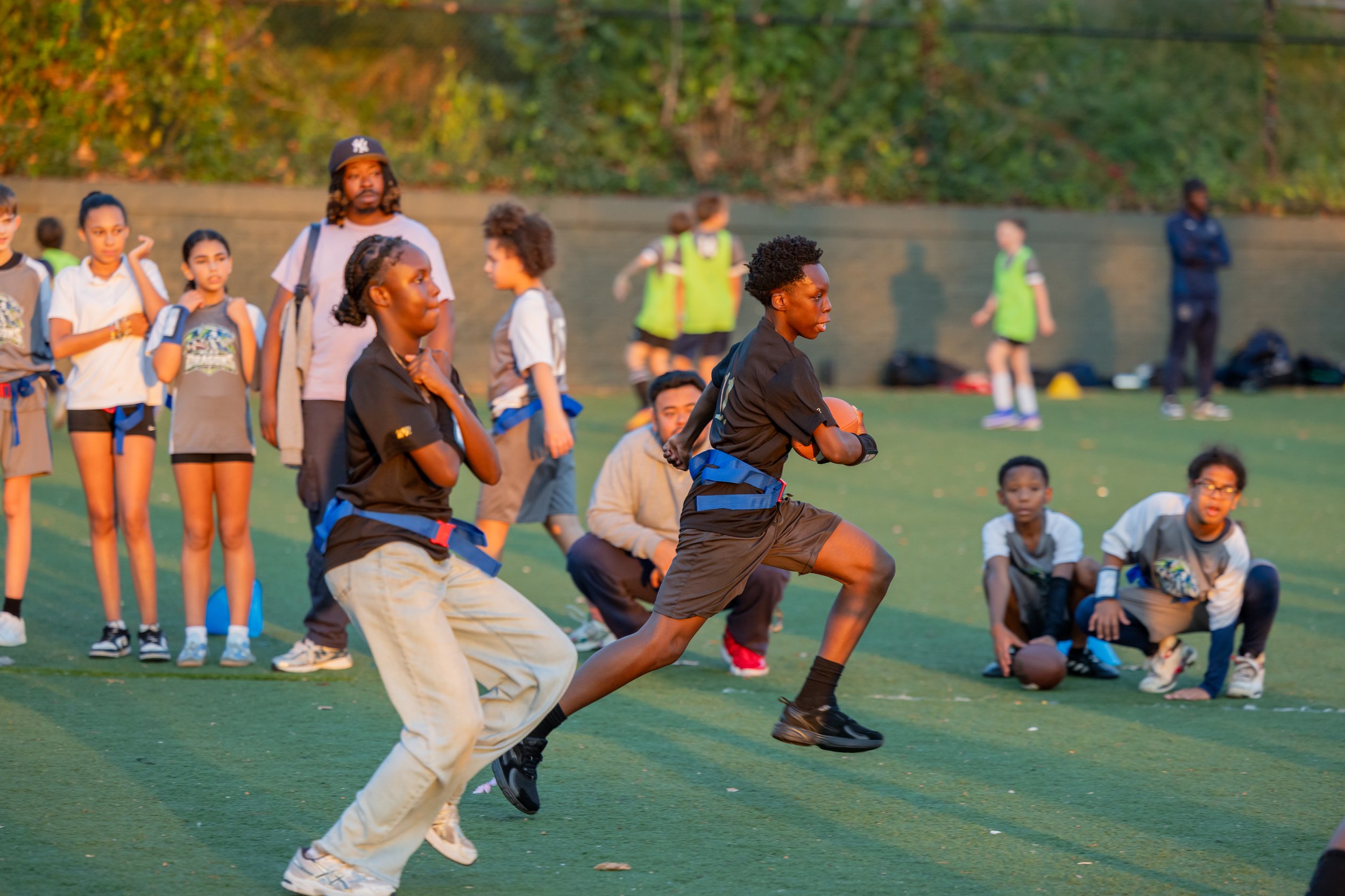 MS 50 flag football team plays