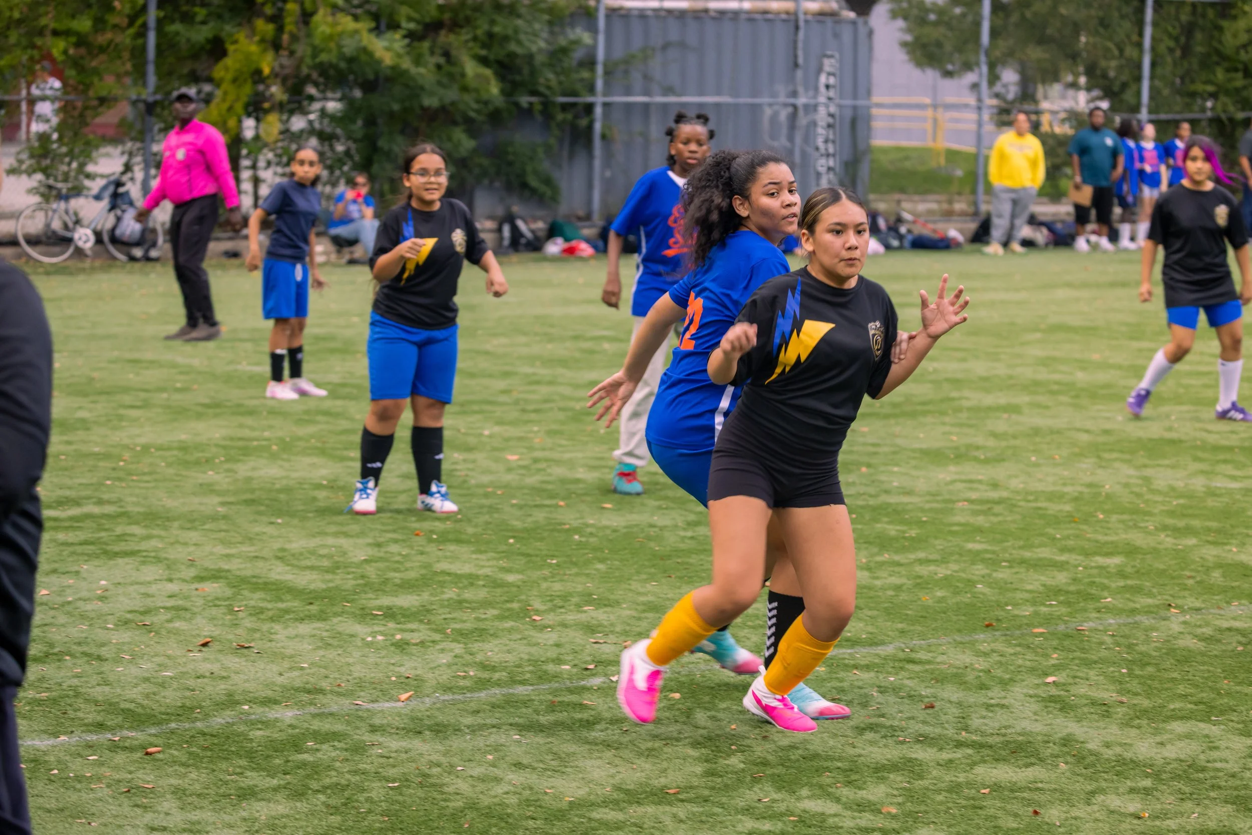 Girls soccer team plays in the fall