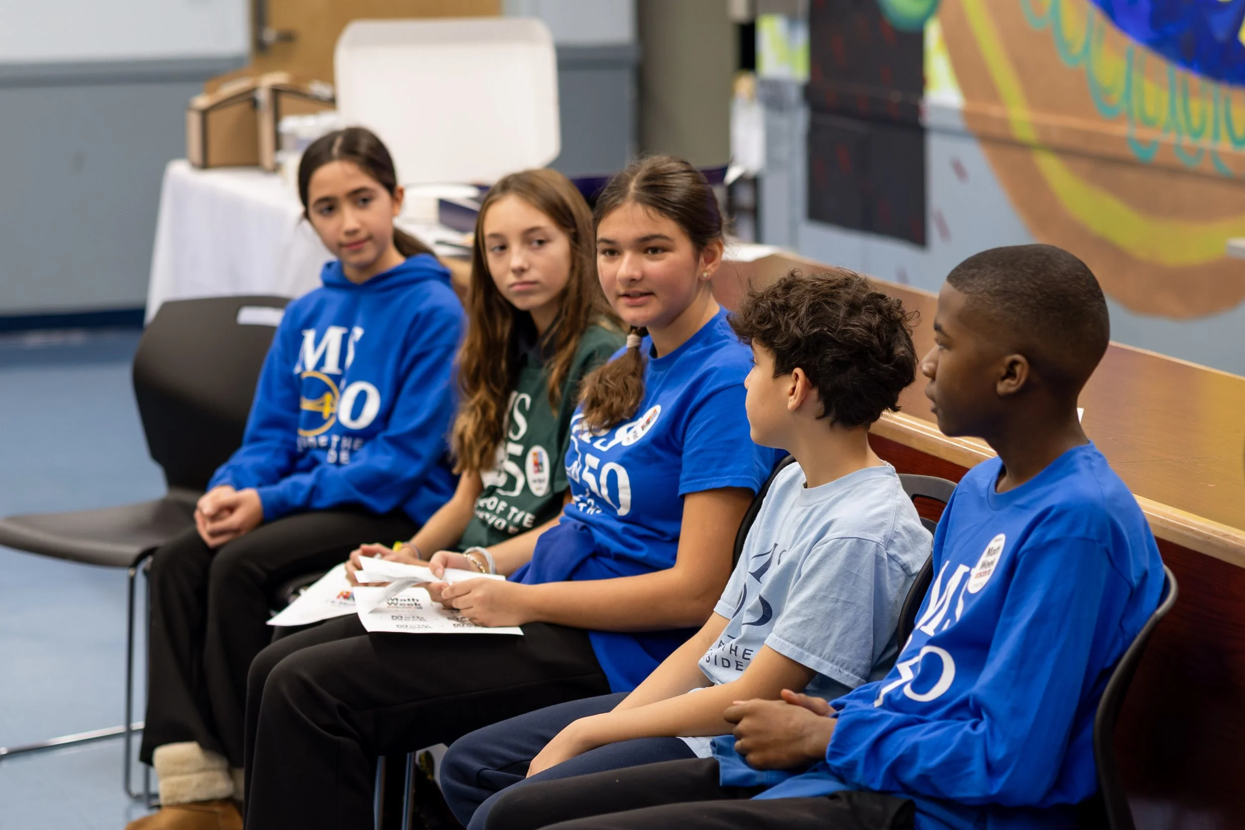 MS 50 students and staff for NYC Solves Math Week
