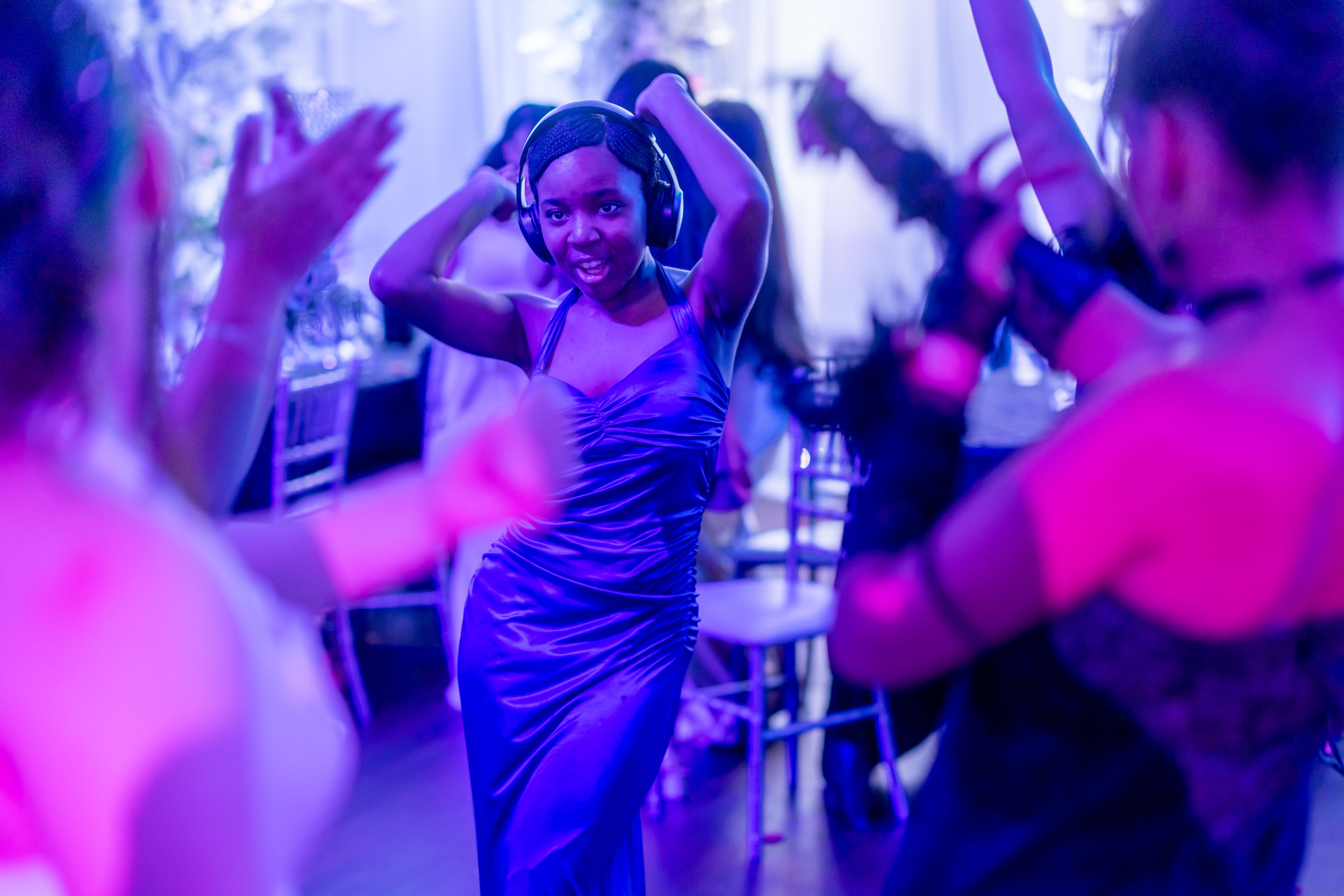 Students dance and celebrate at prom