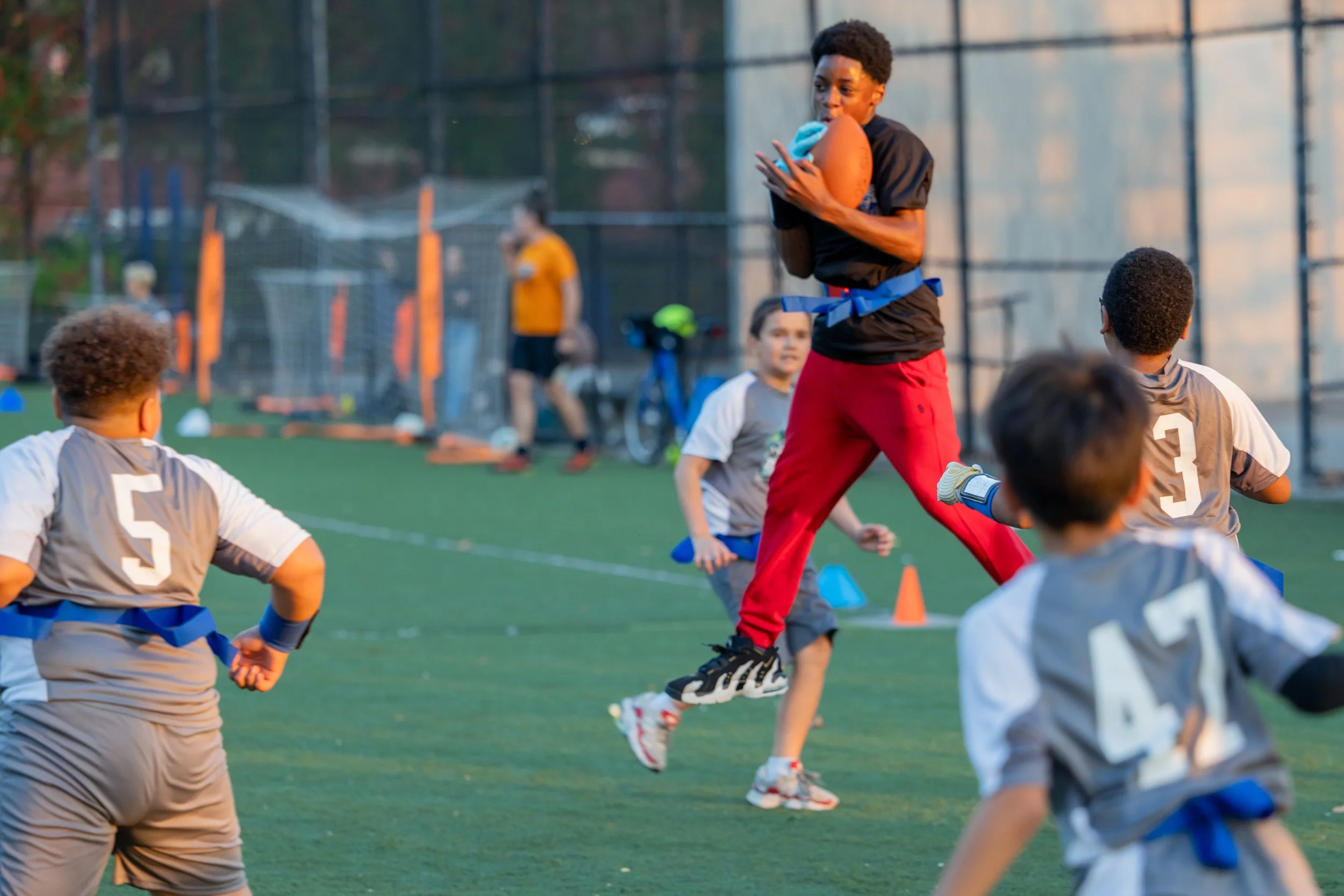 MS 50 flag football team plays