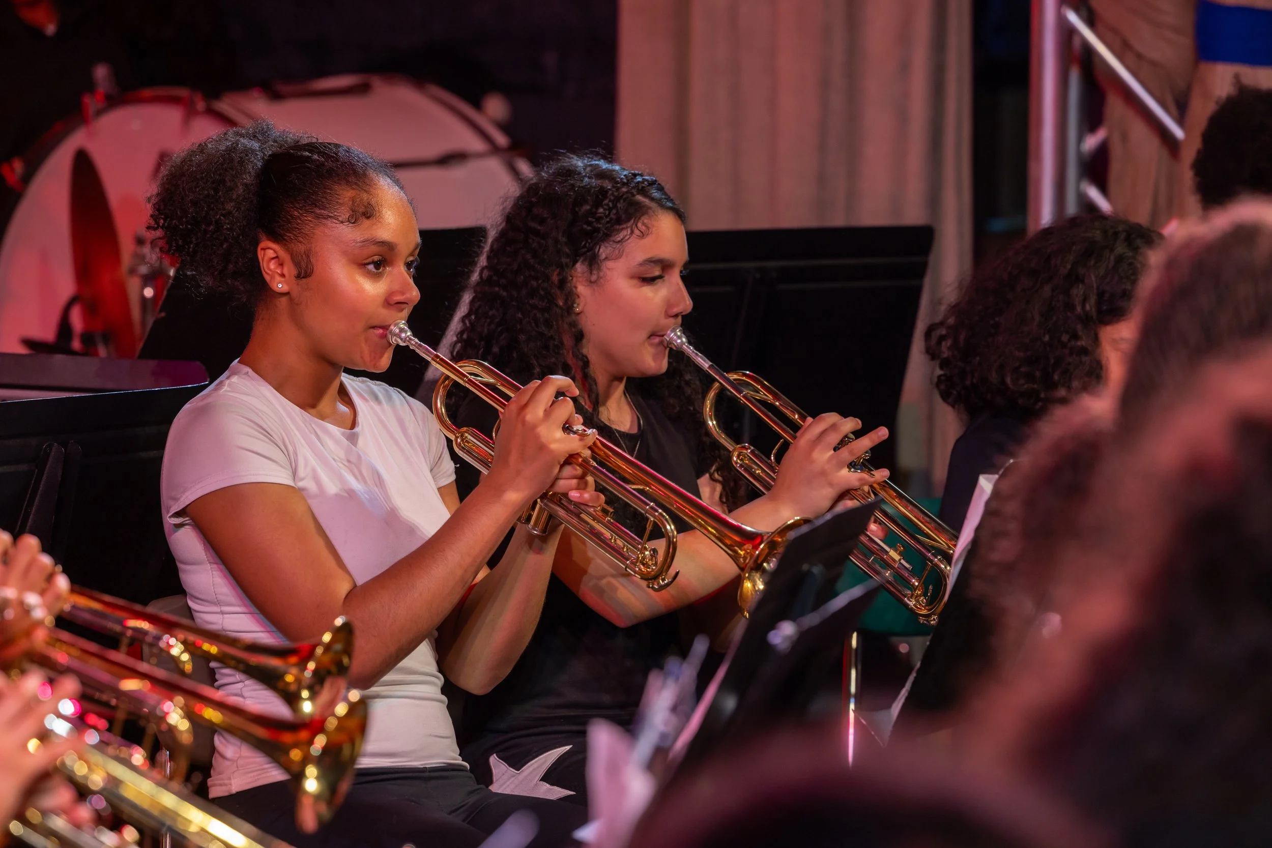 middle school students perform in band concert