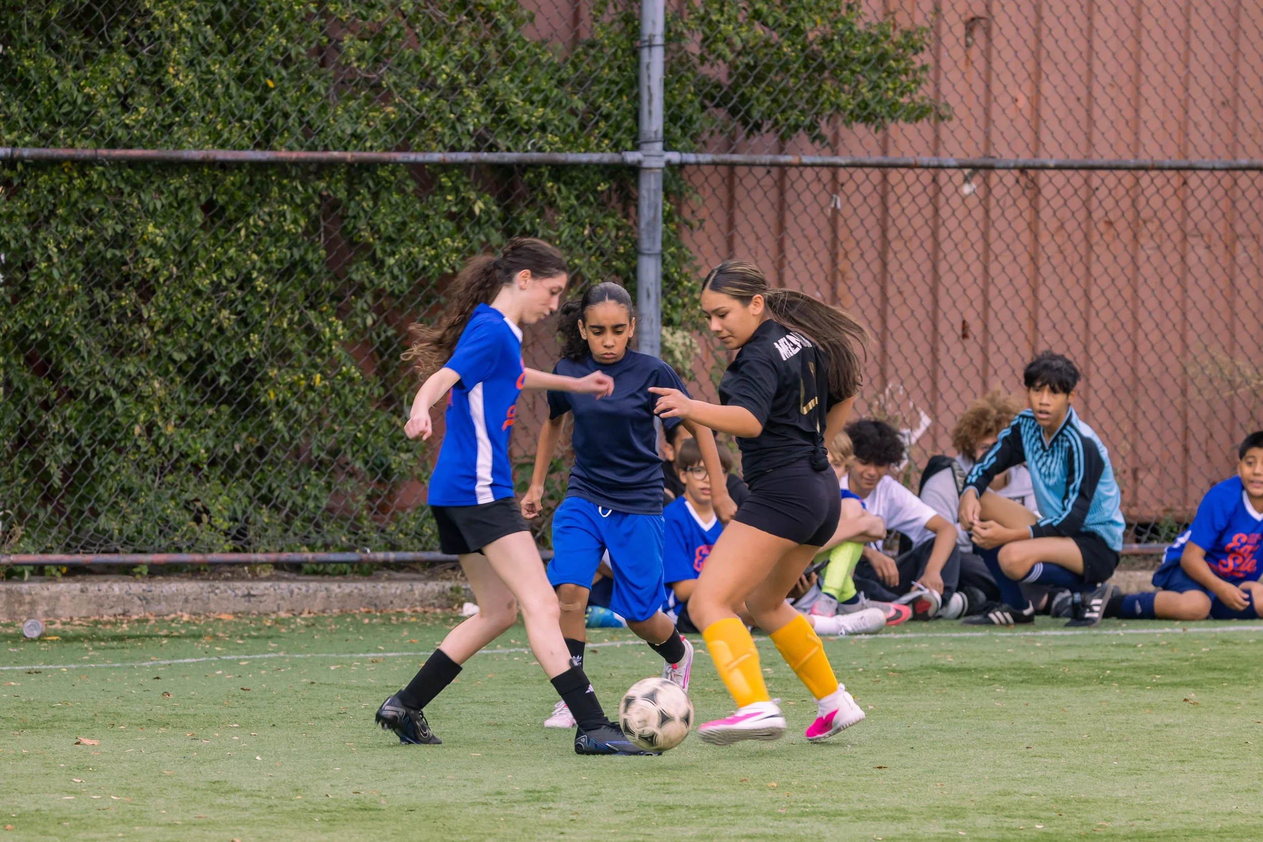 Girls soccer team plays in the fall