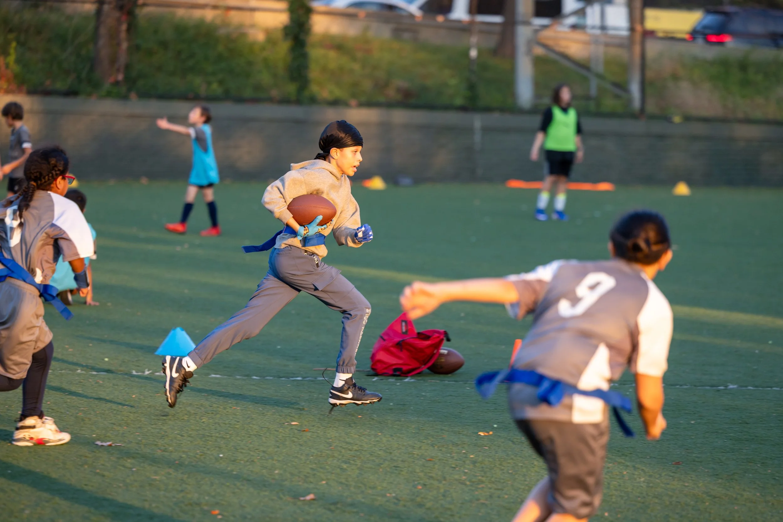 MS 50 flag football team plays