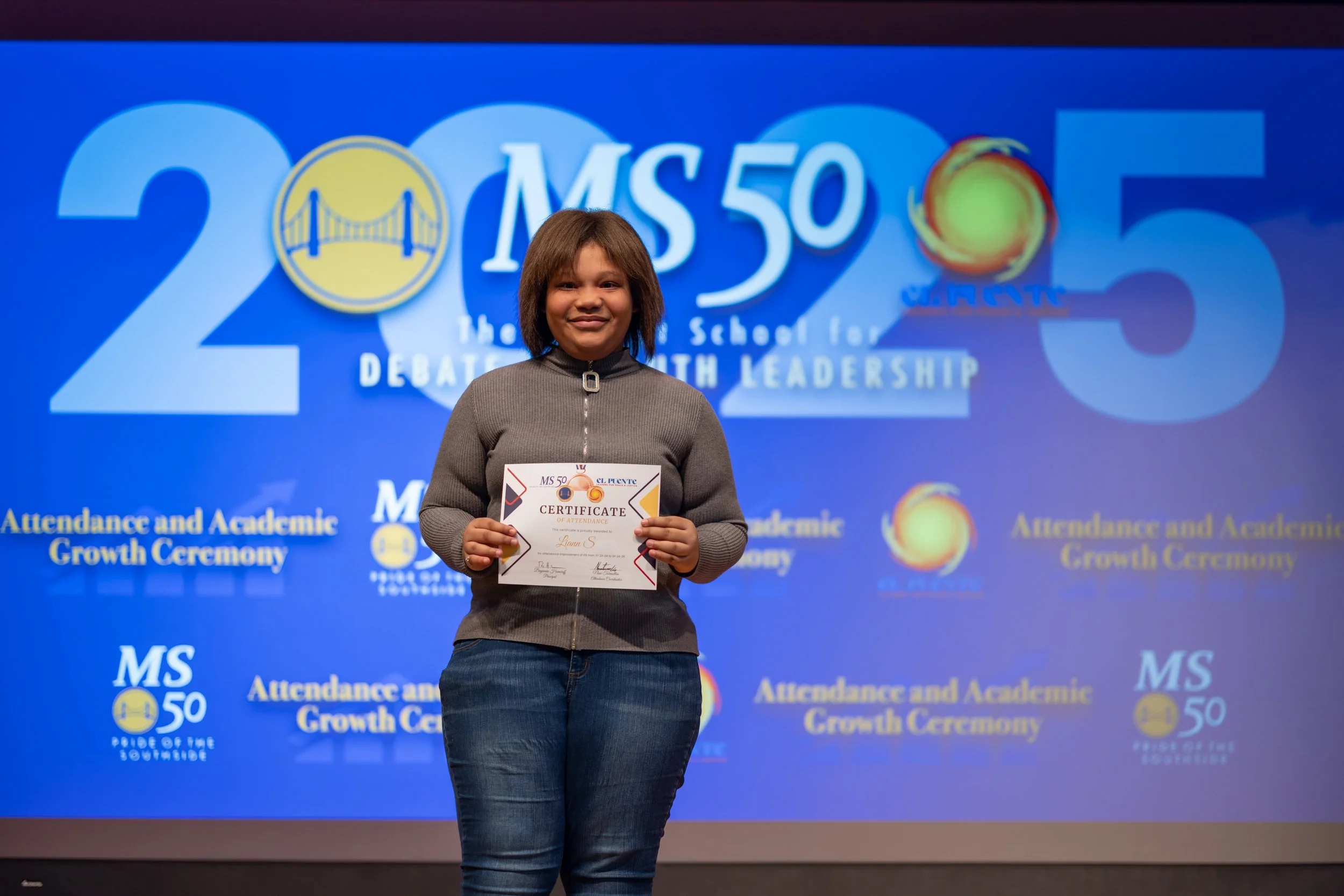 Student honoree posing