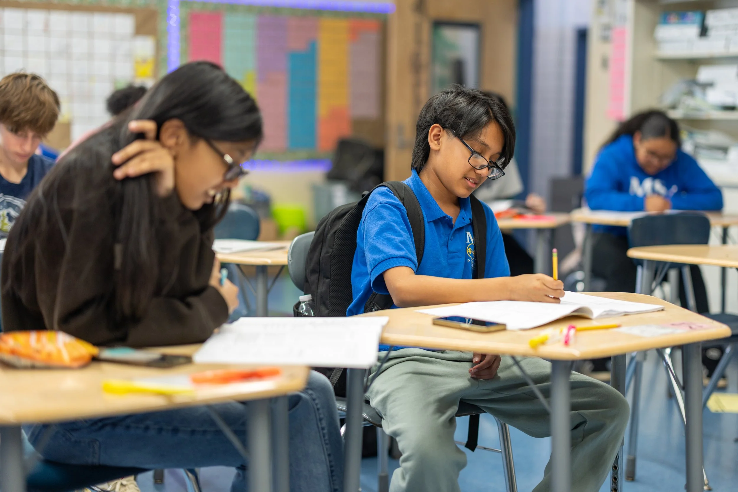 Student participates in SHSAT Prep tutoring