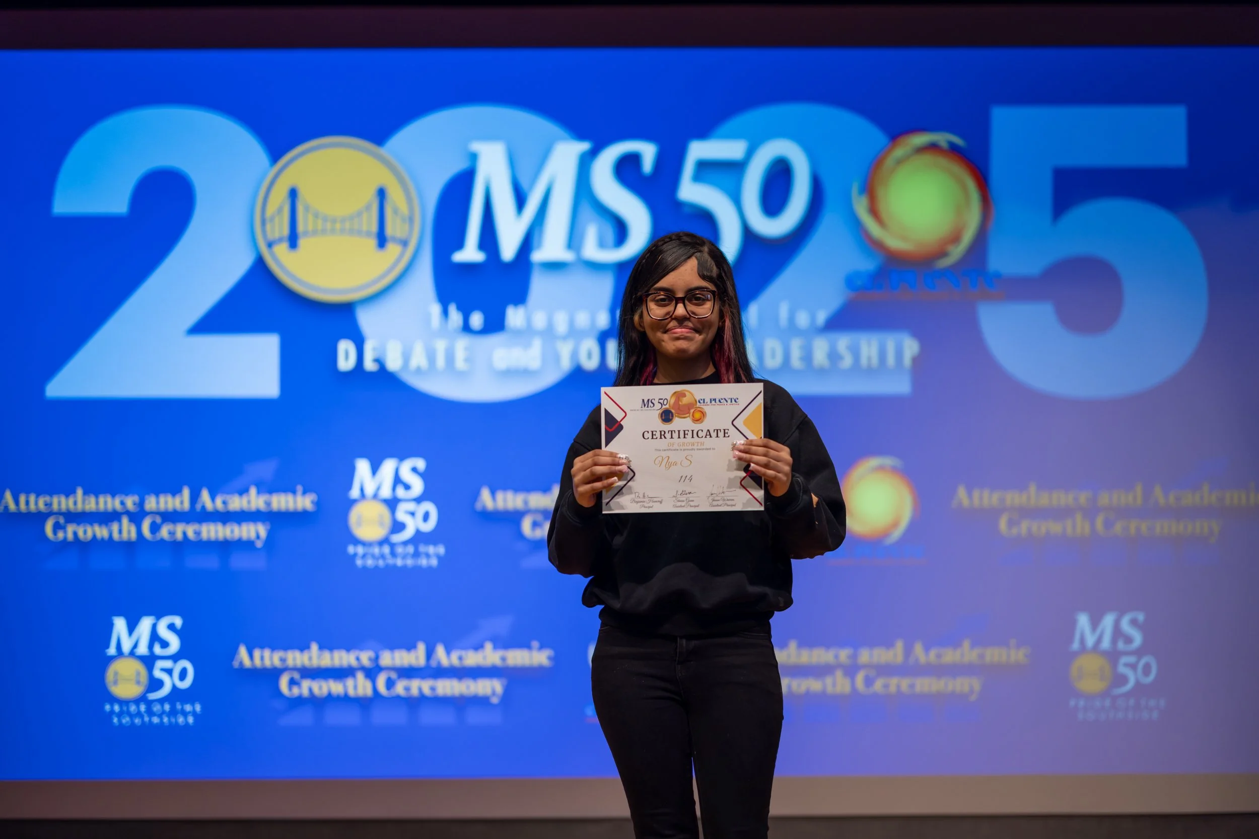 Student honoree posing