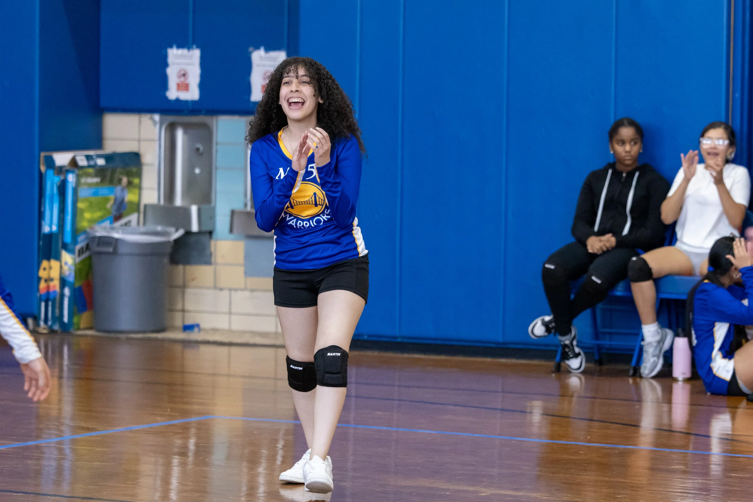 MS 50 students playing volleyball