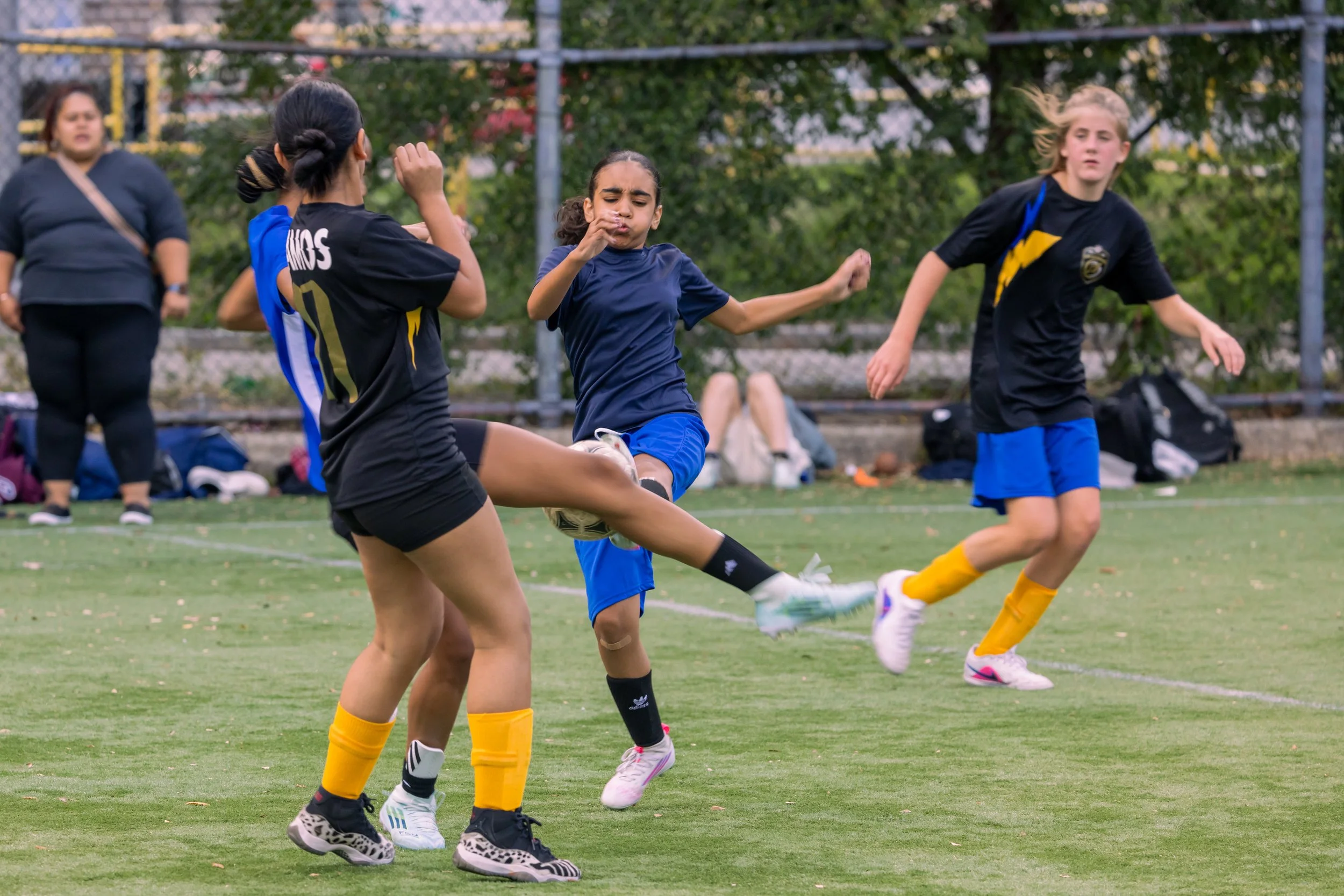 Girls soccer team plays in the fall