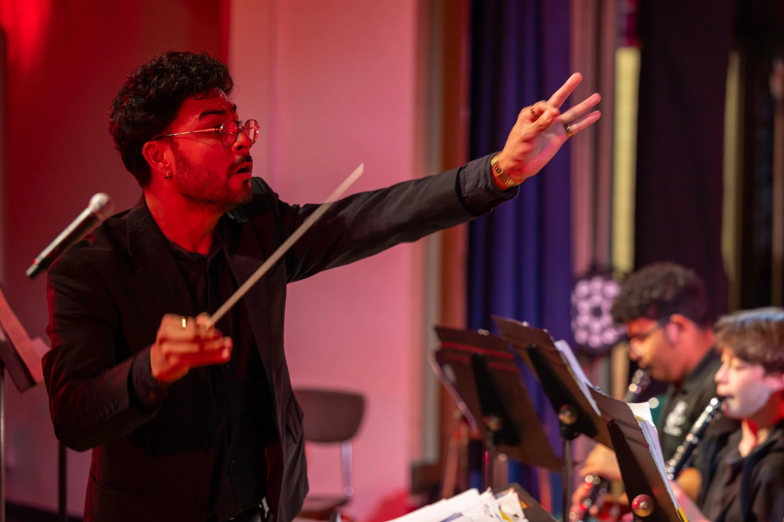 middle school students perform in band concert