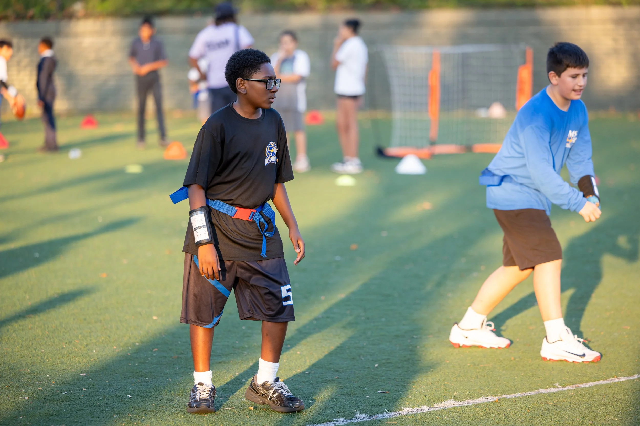 MS 50 flag football team plays