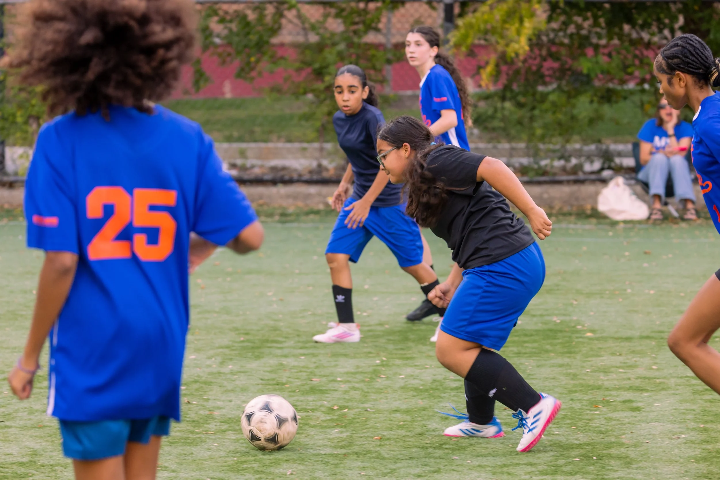 Girls soccer team plays in the fall