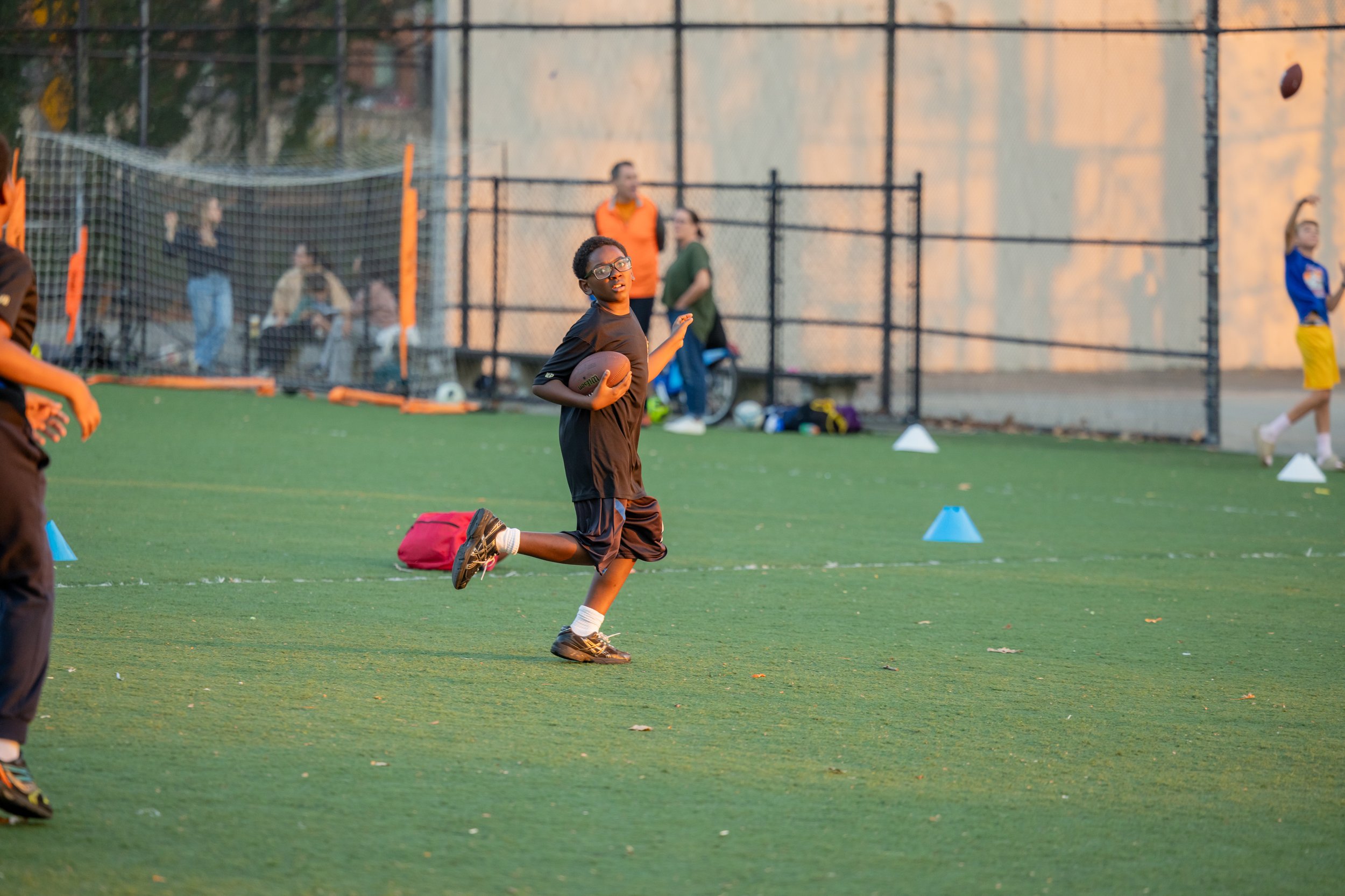 MS 50 flag football team plays