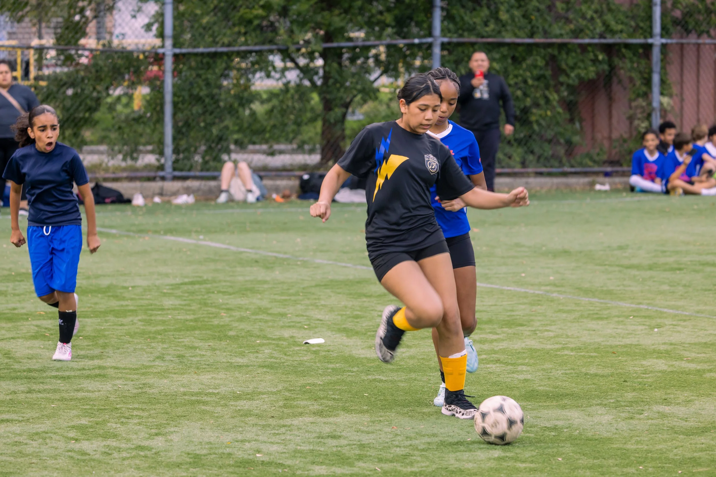 Girls soccer team plays in the fall