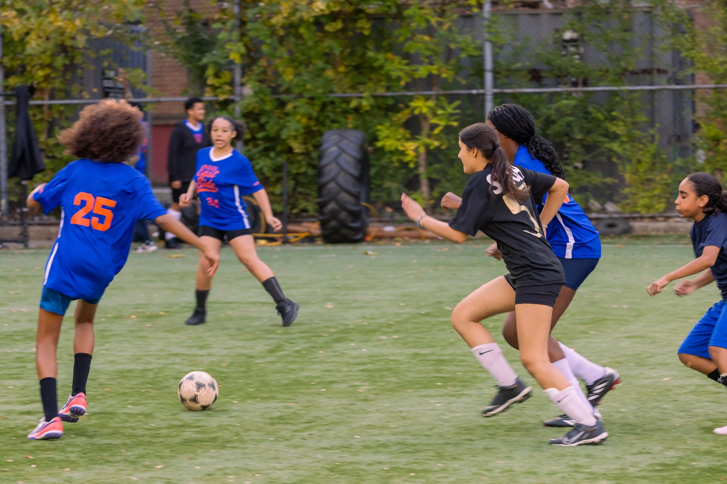 Girls soccer team plays in the fall