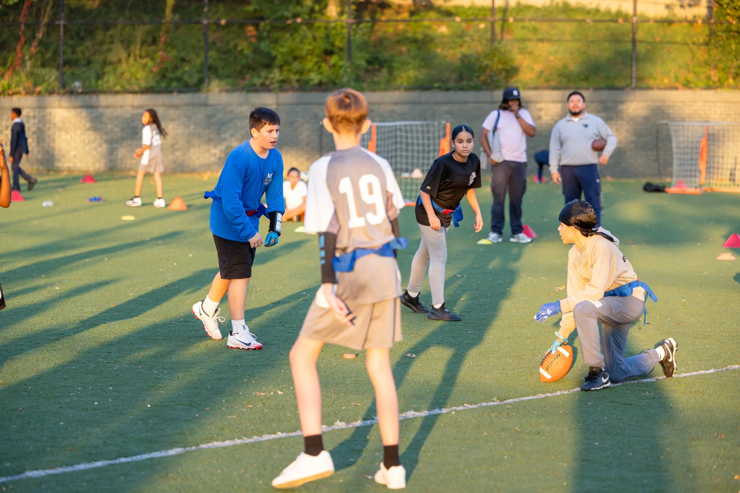 MS 50 flag football team plays