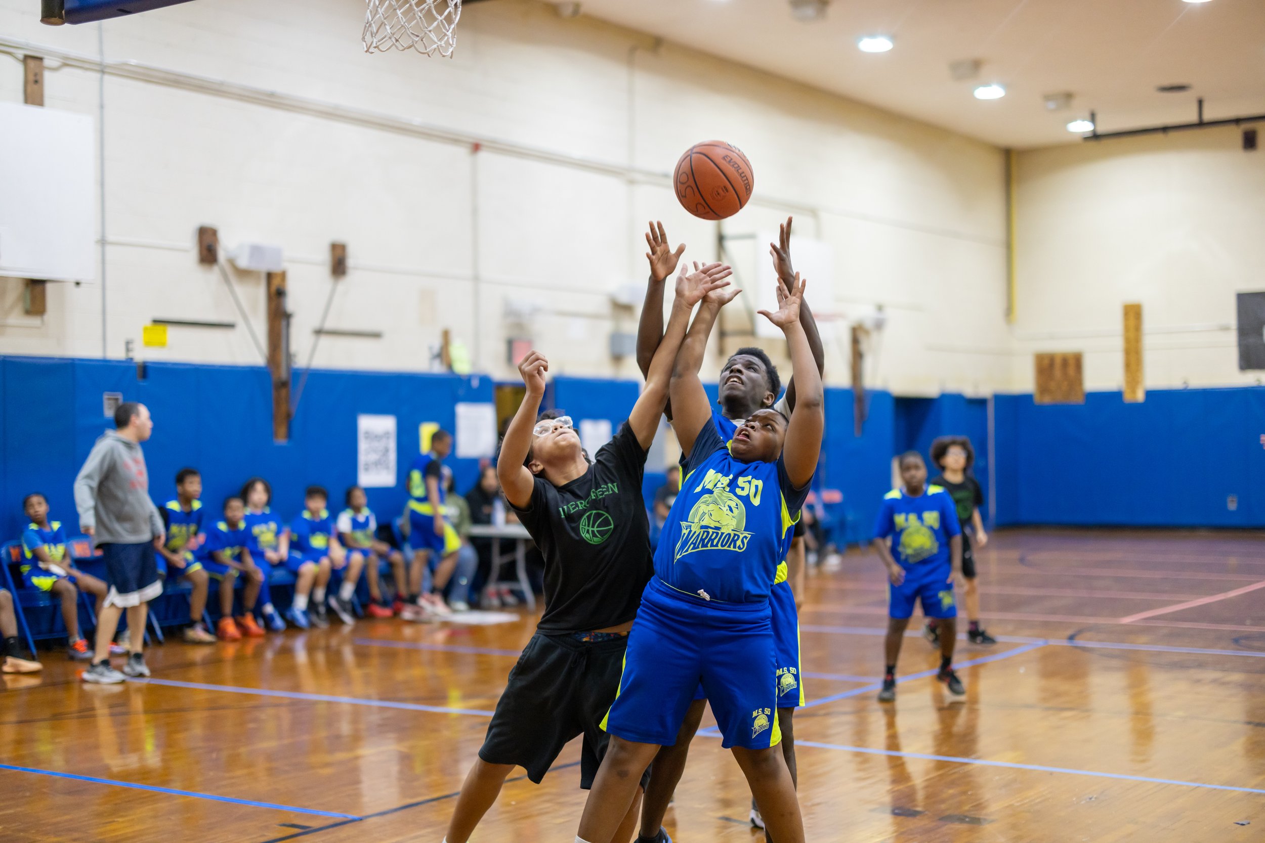 Boys JV Basketball players at MS 50