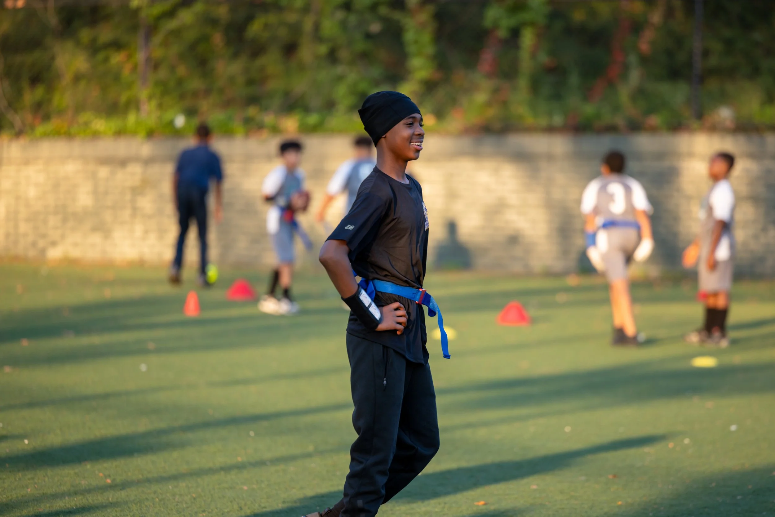MS 50 flag football team plays