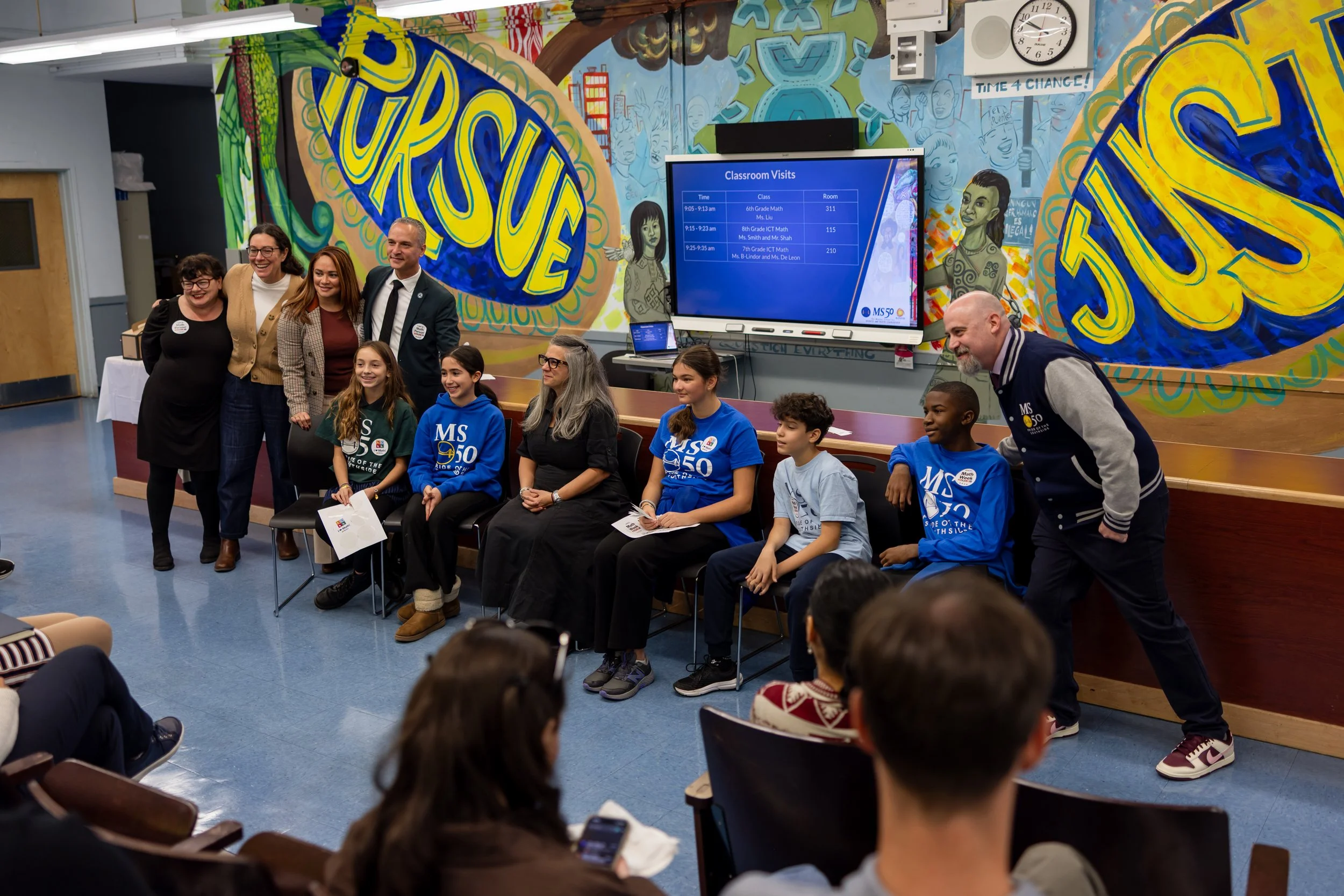 MS 50 students and staff for NYC Solves Math Week