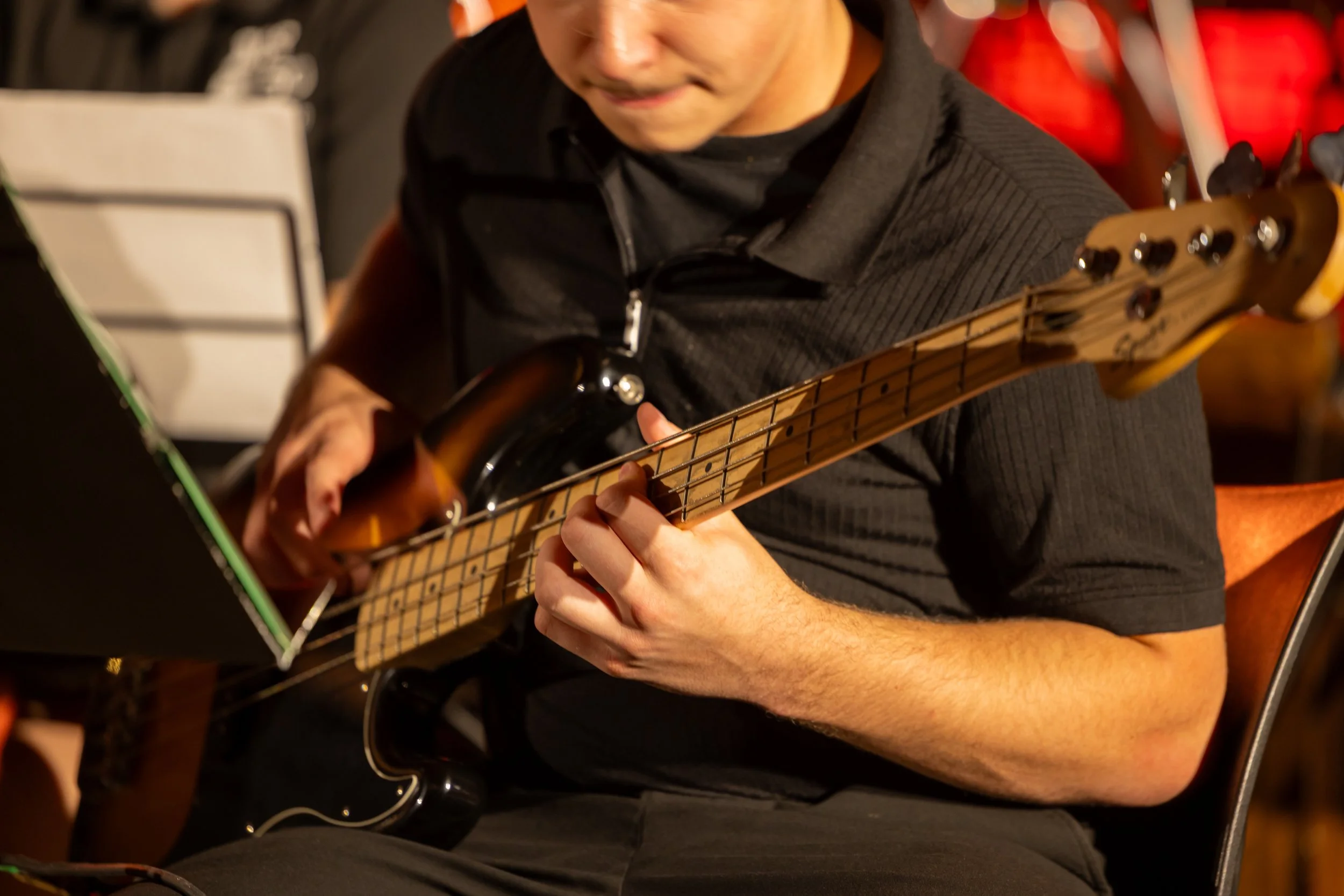 middle school students perform in band concert