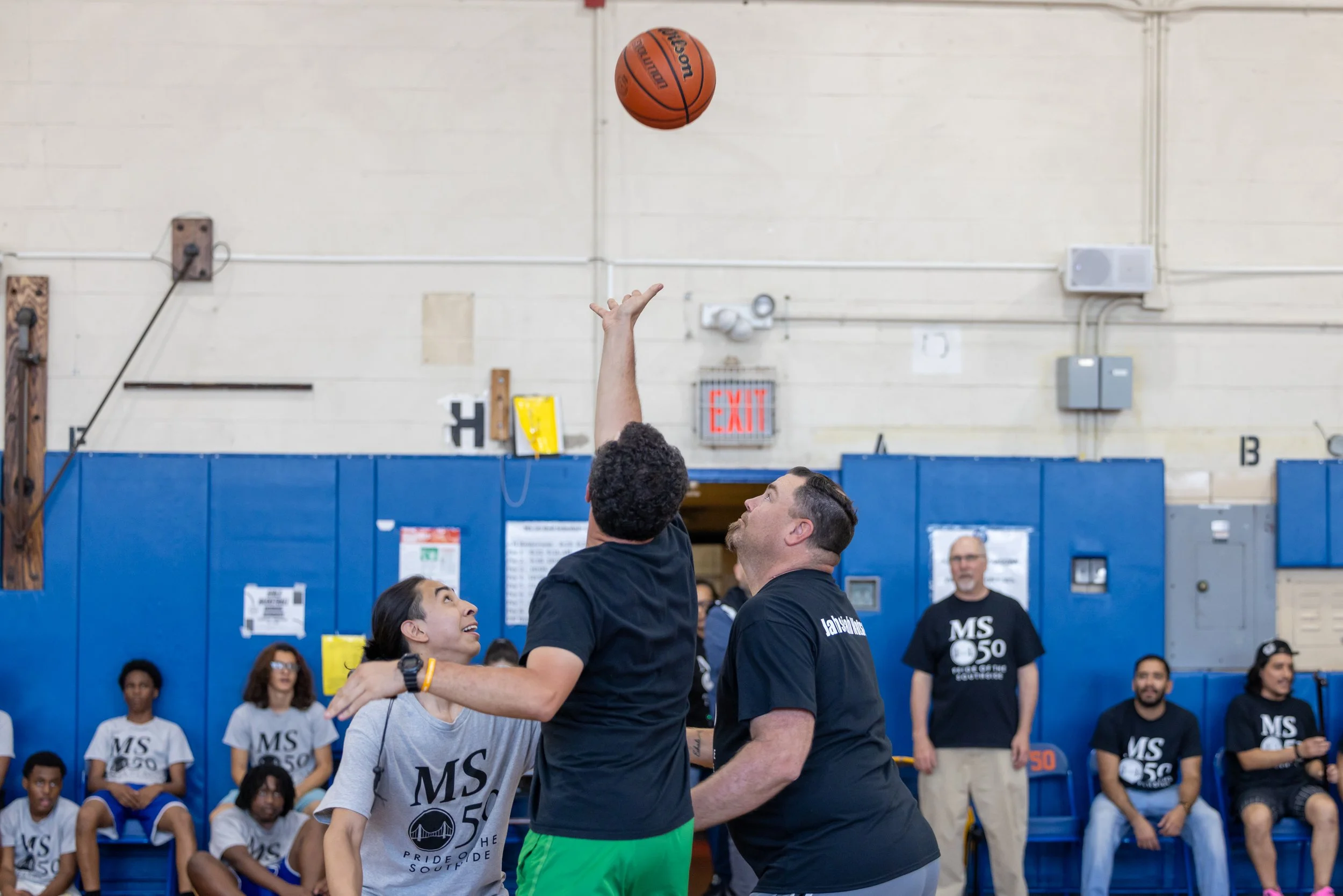 student versus staff basketball game