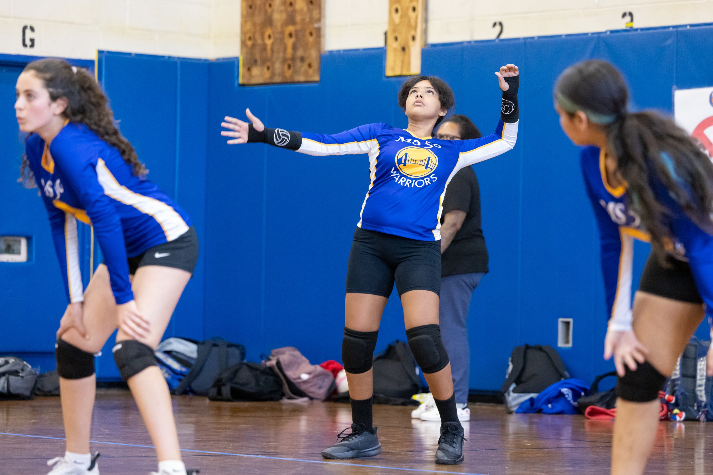 MS 50 students playing volleyball