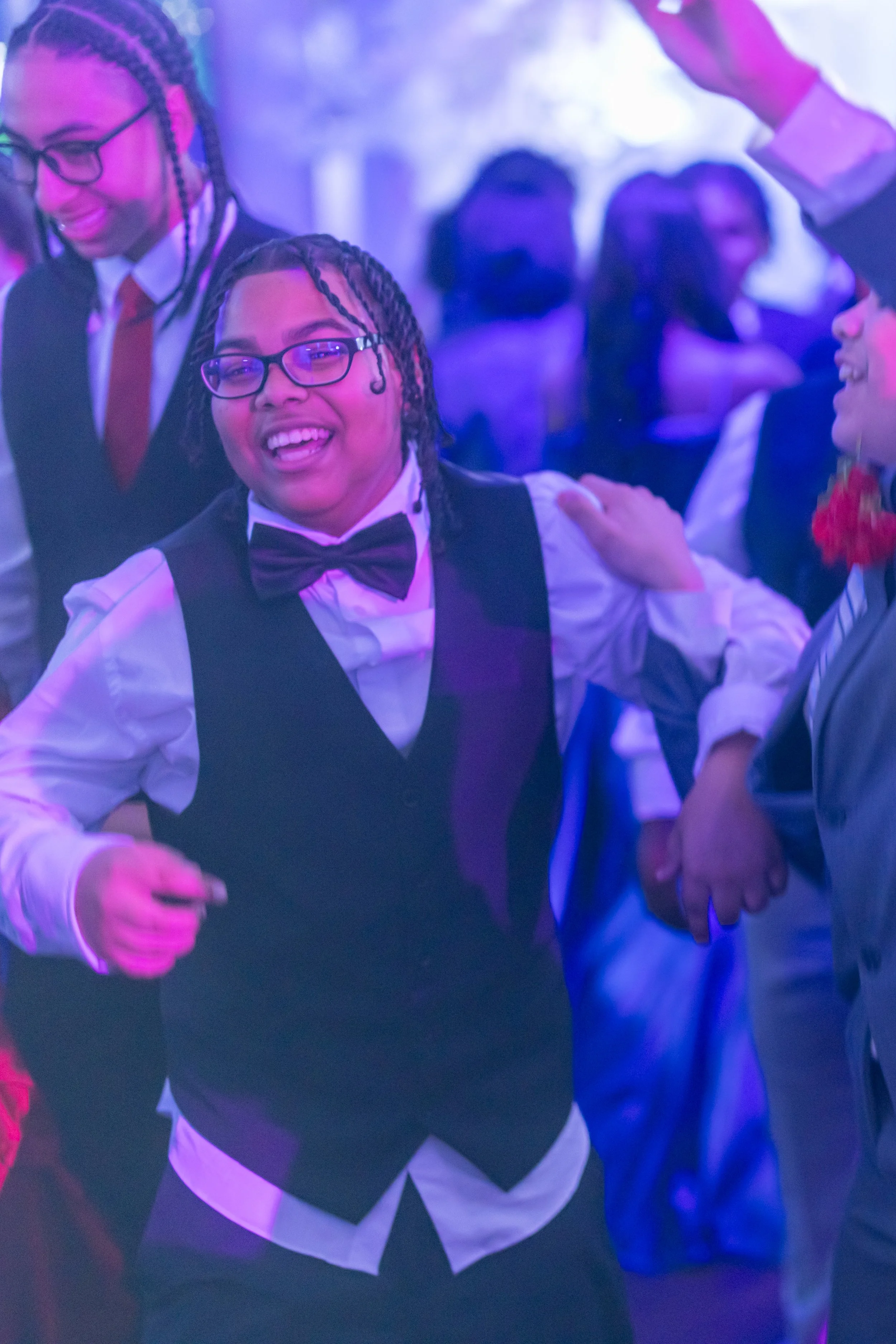 Students dance and celebrate at prom