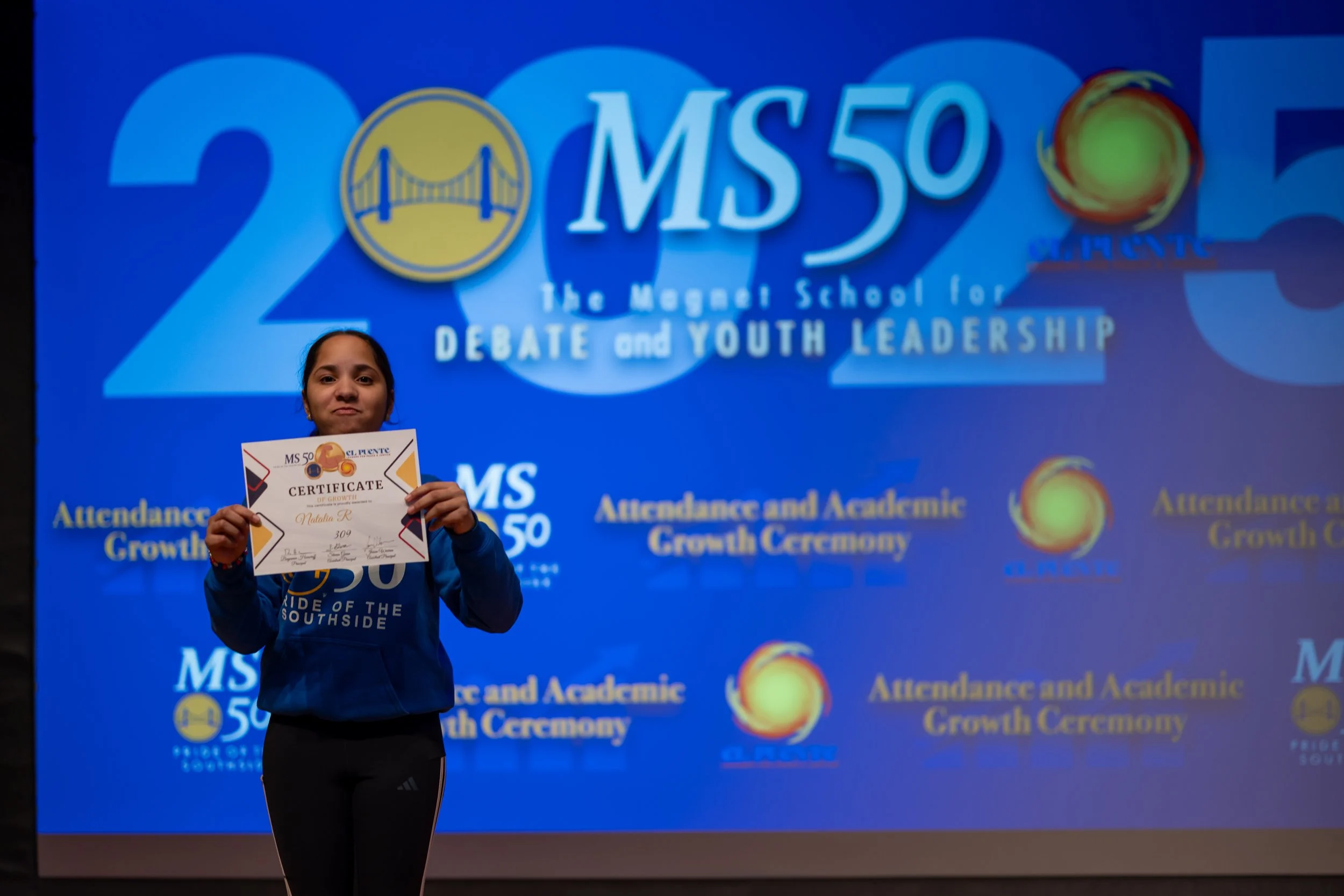 Student honoree posing