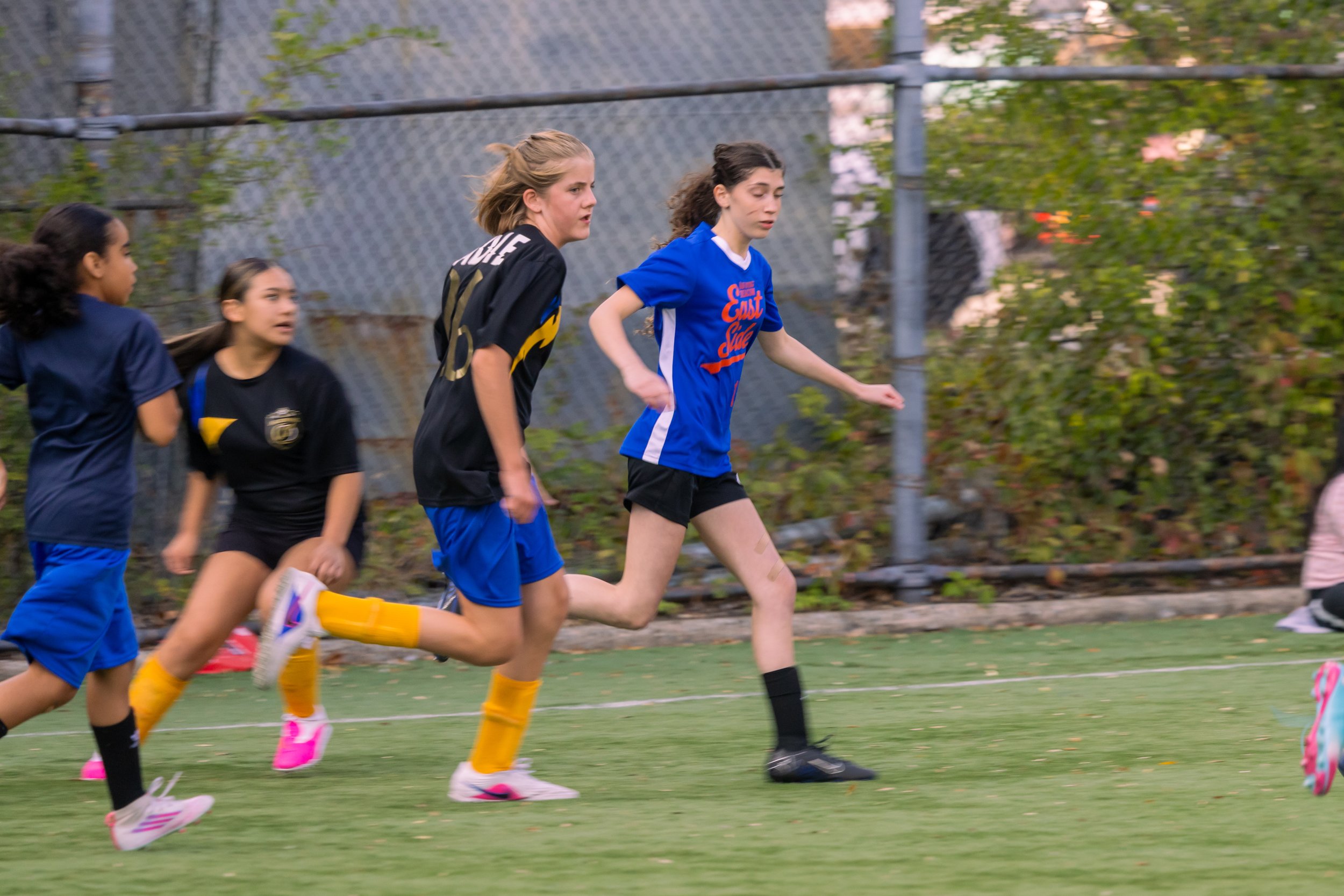 Girls soccer team plays in the fall