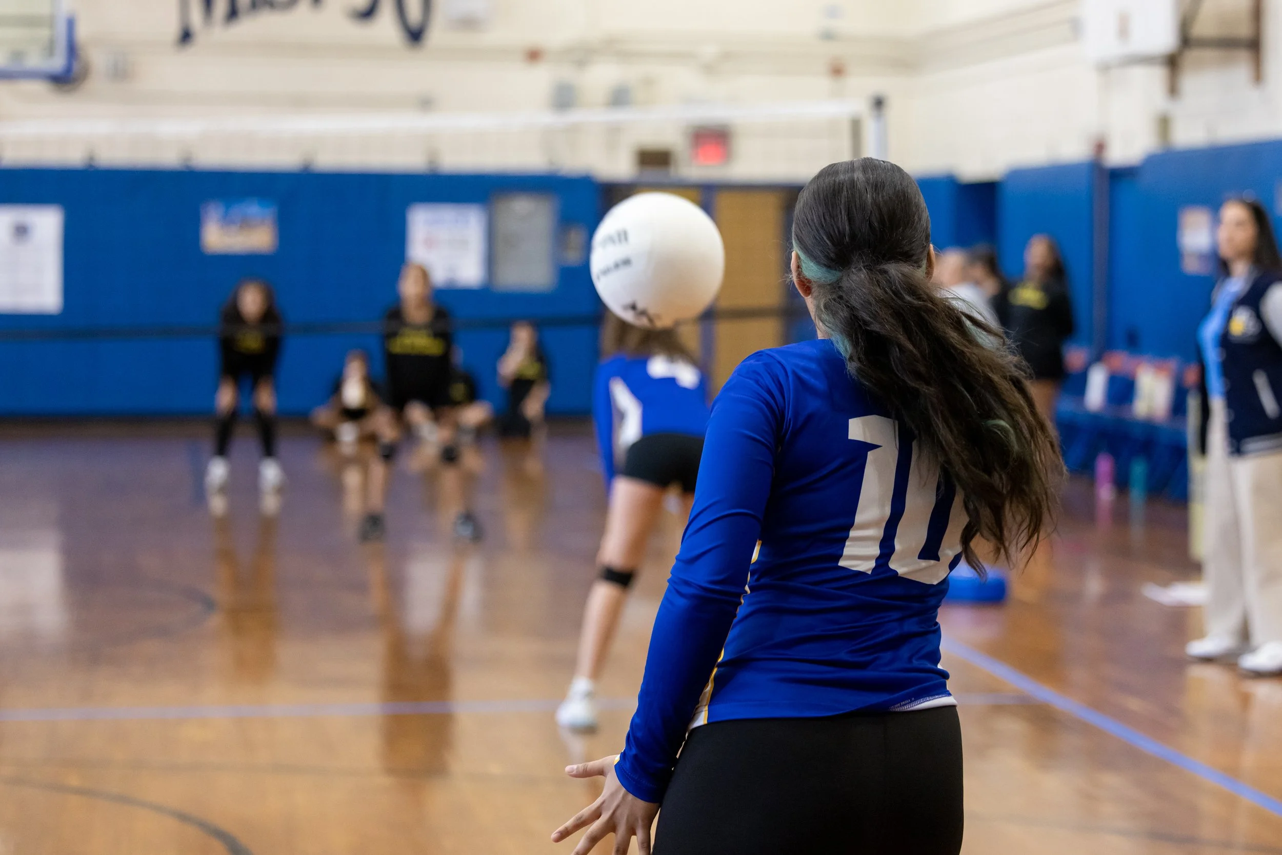 MS 50 students playing volleyball