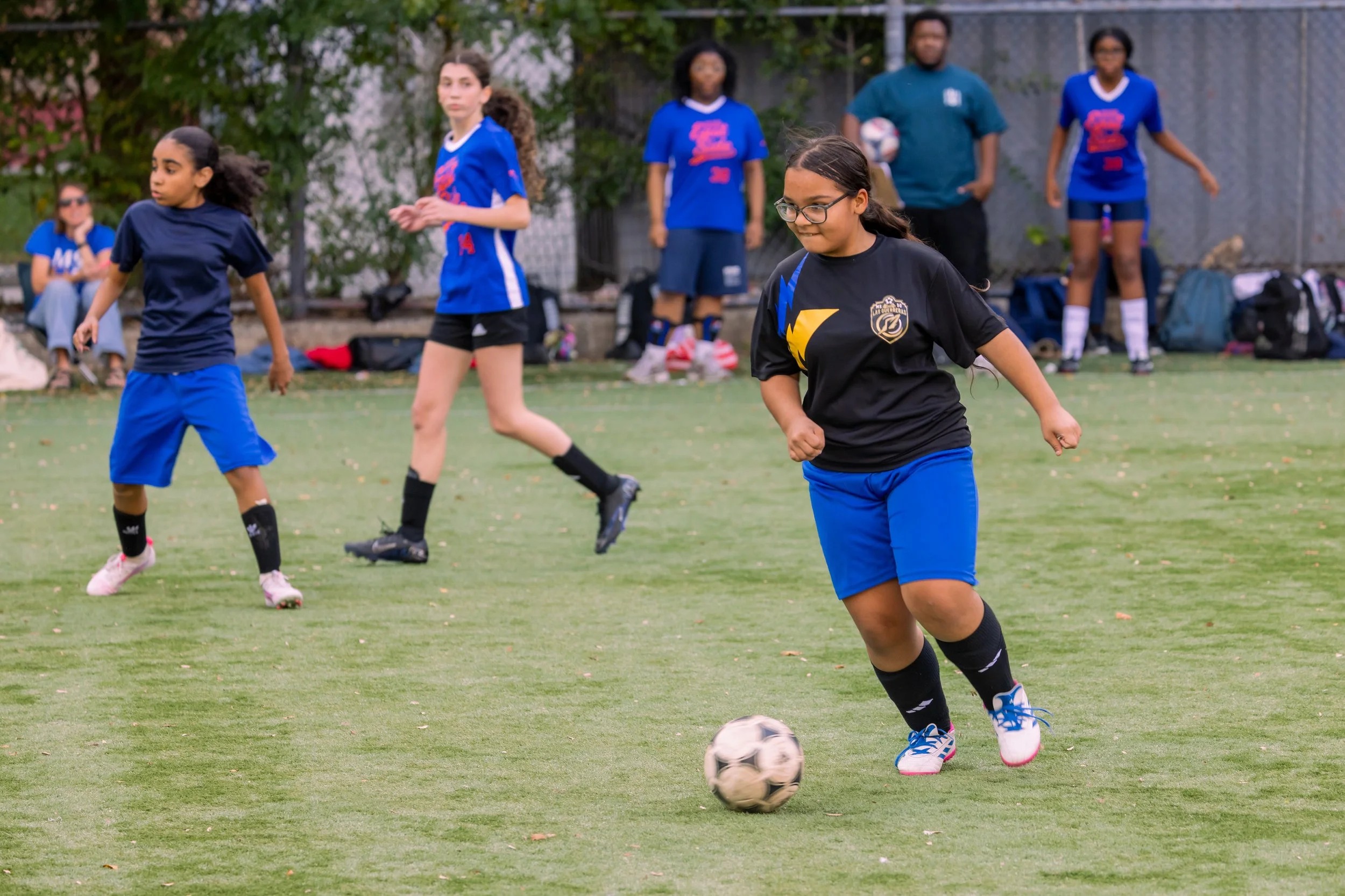 Girls soccer team plays in the fall
