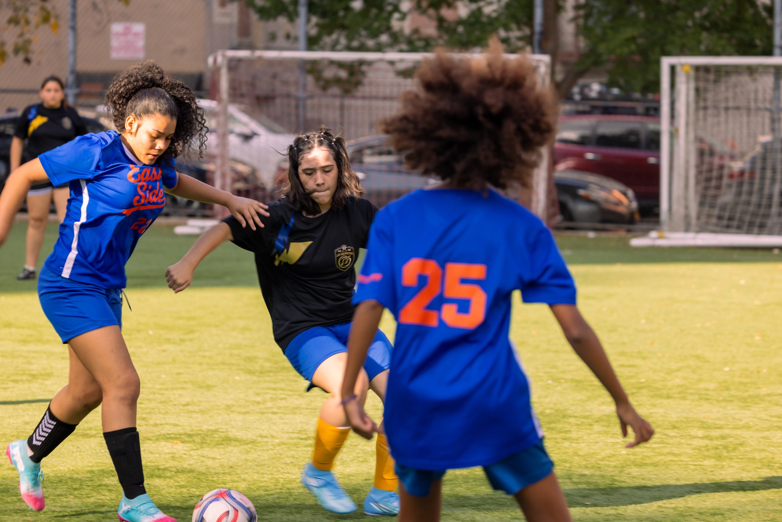 Girls soccer team plays in the fall