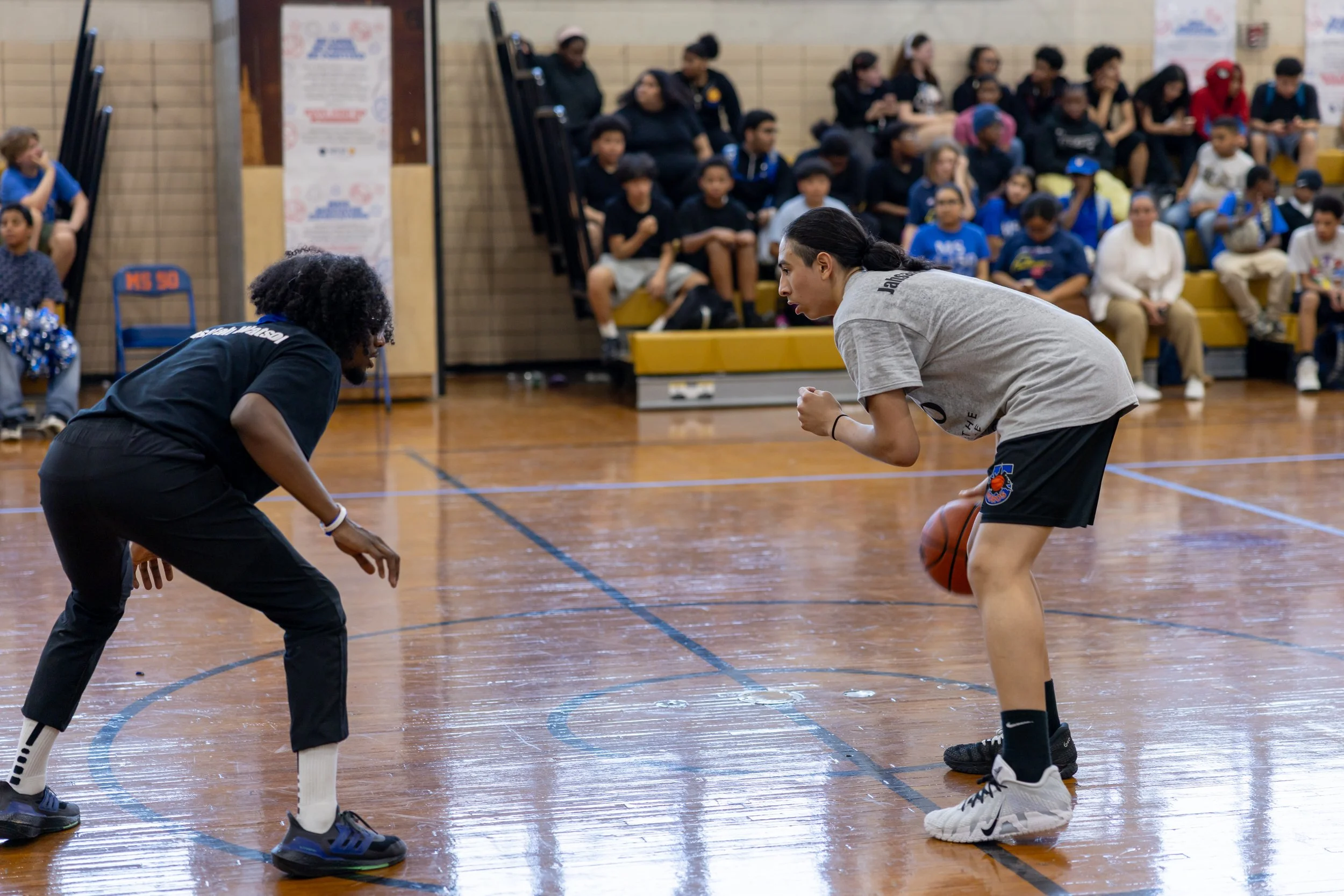 student versus staff basketball game