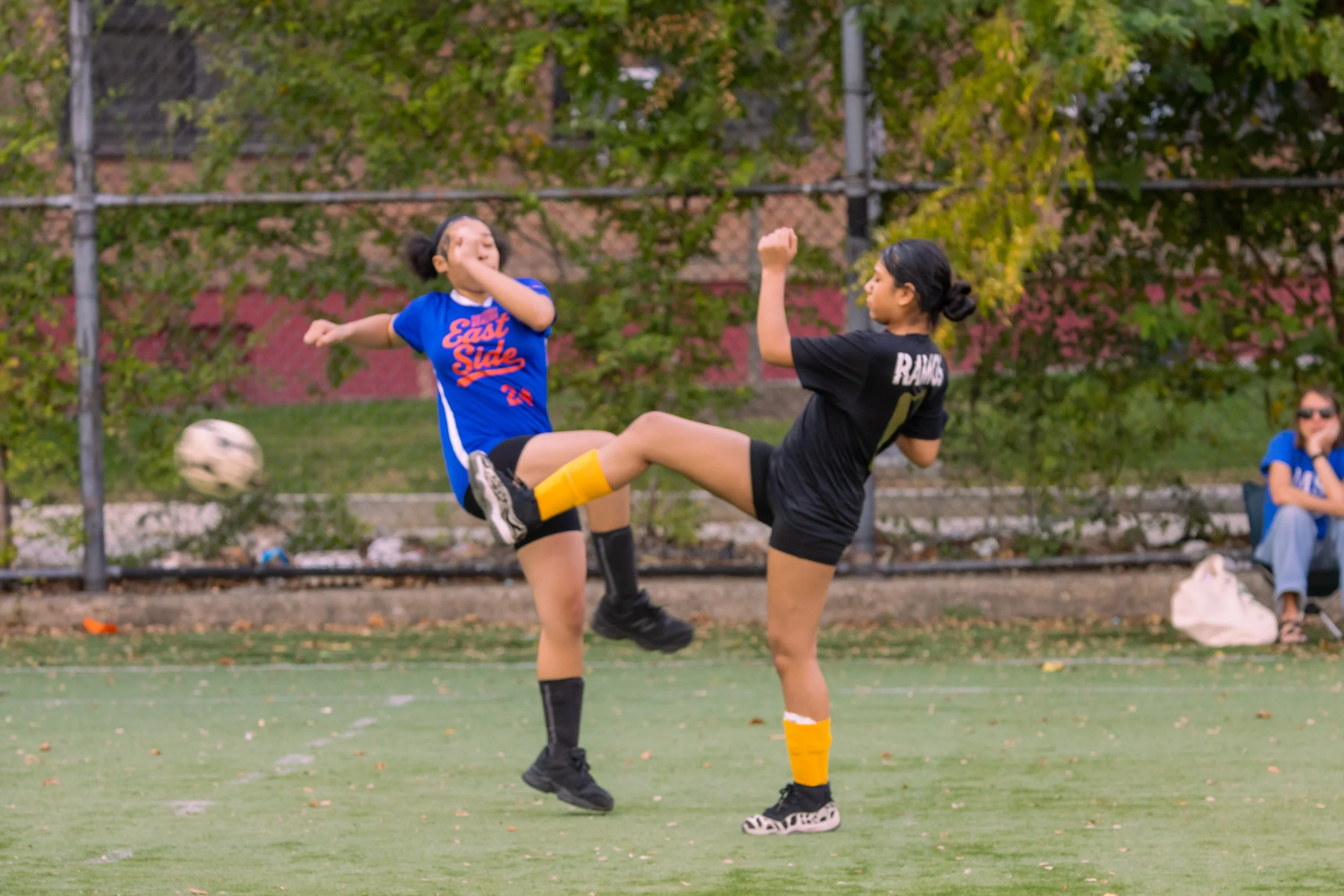 Girls soccer team plays in the fall