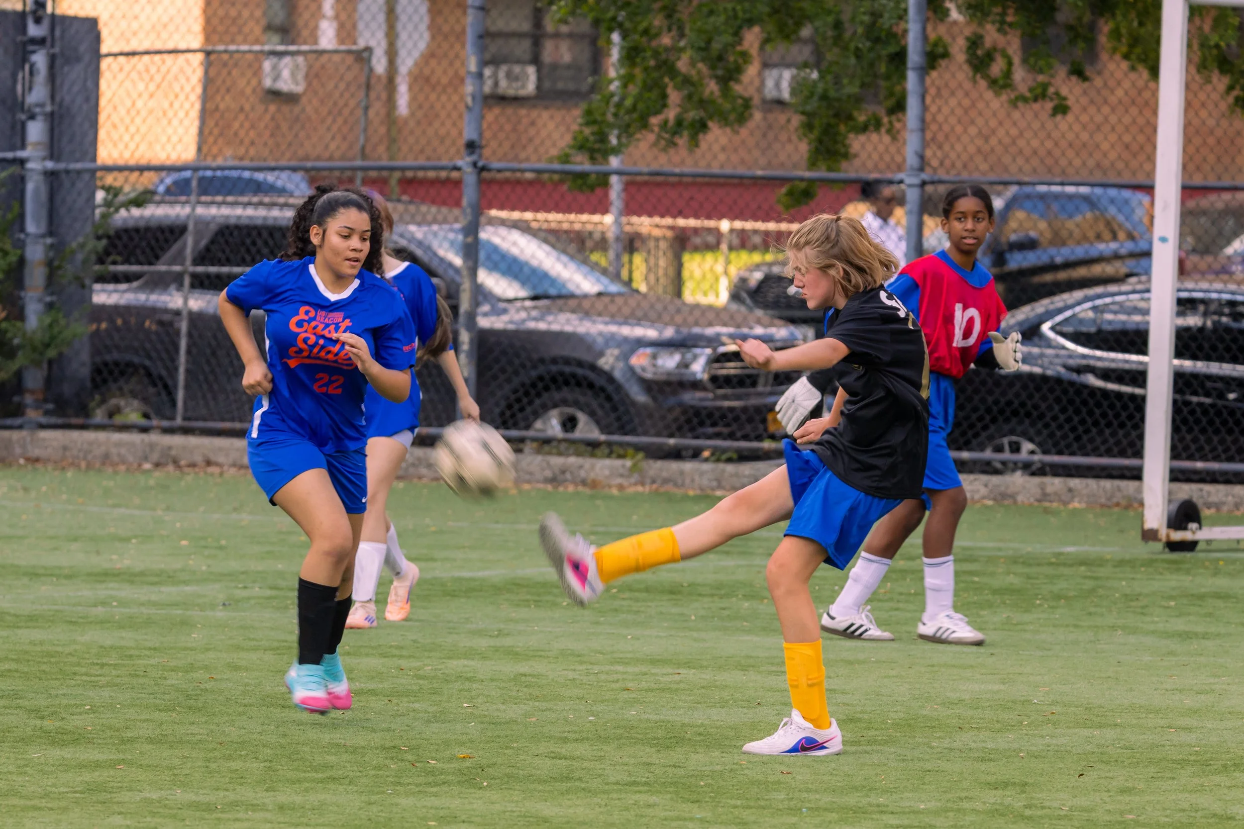 Girls soccer team plays in the fall