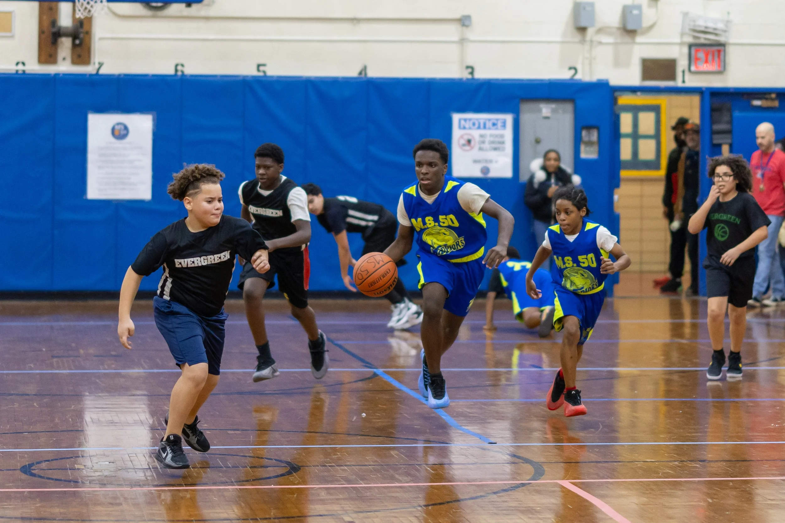 Boys JV Basketball players at MS 50