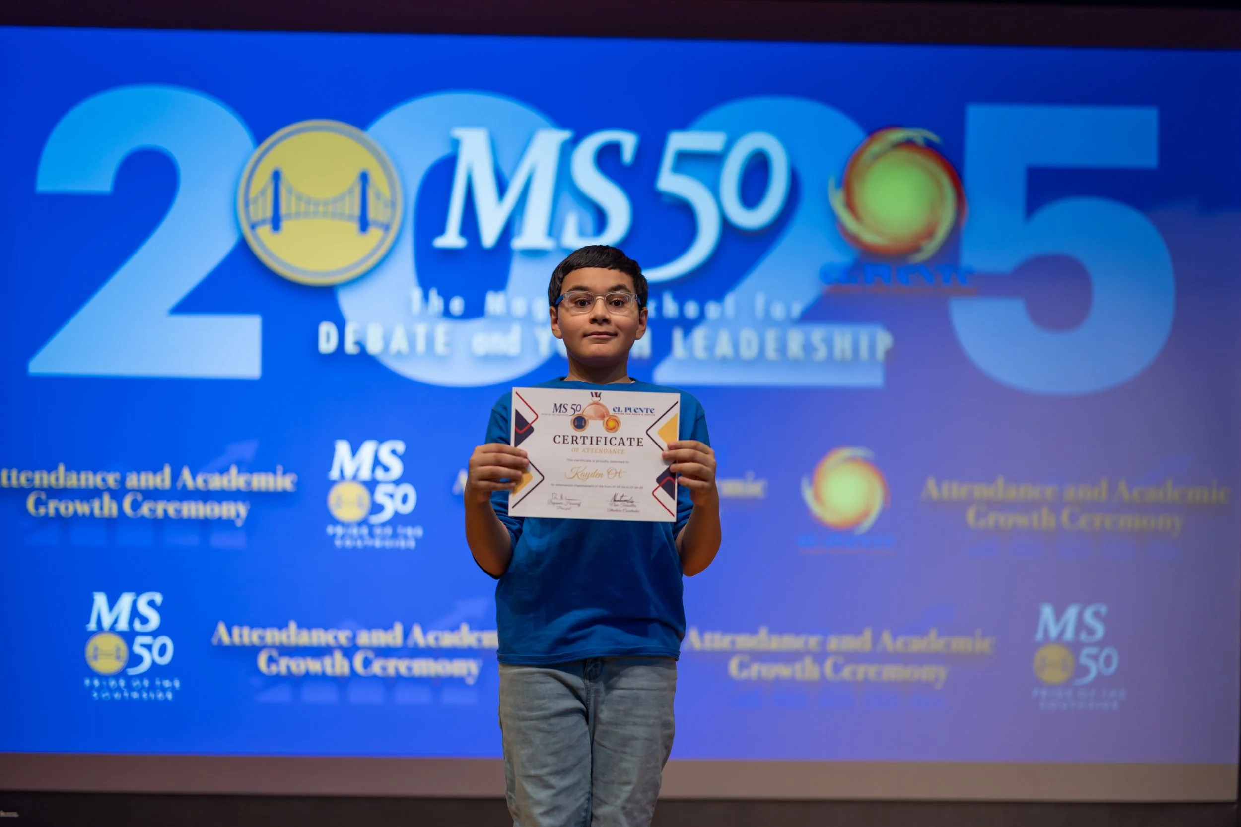 Student honoree posing