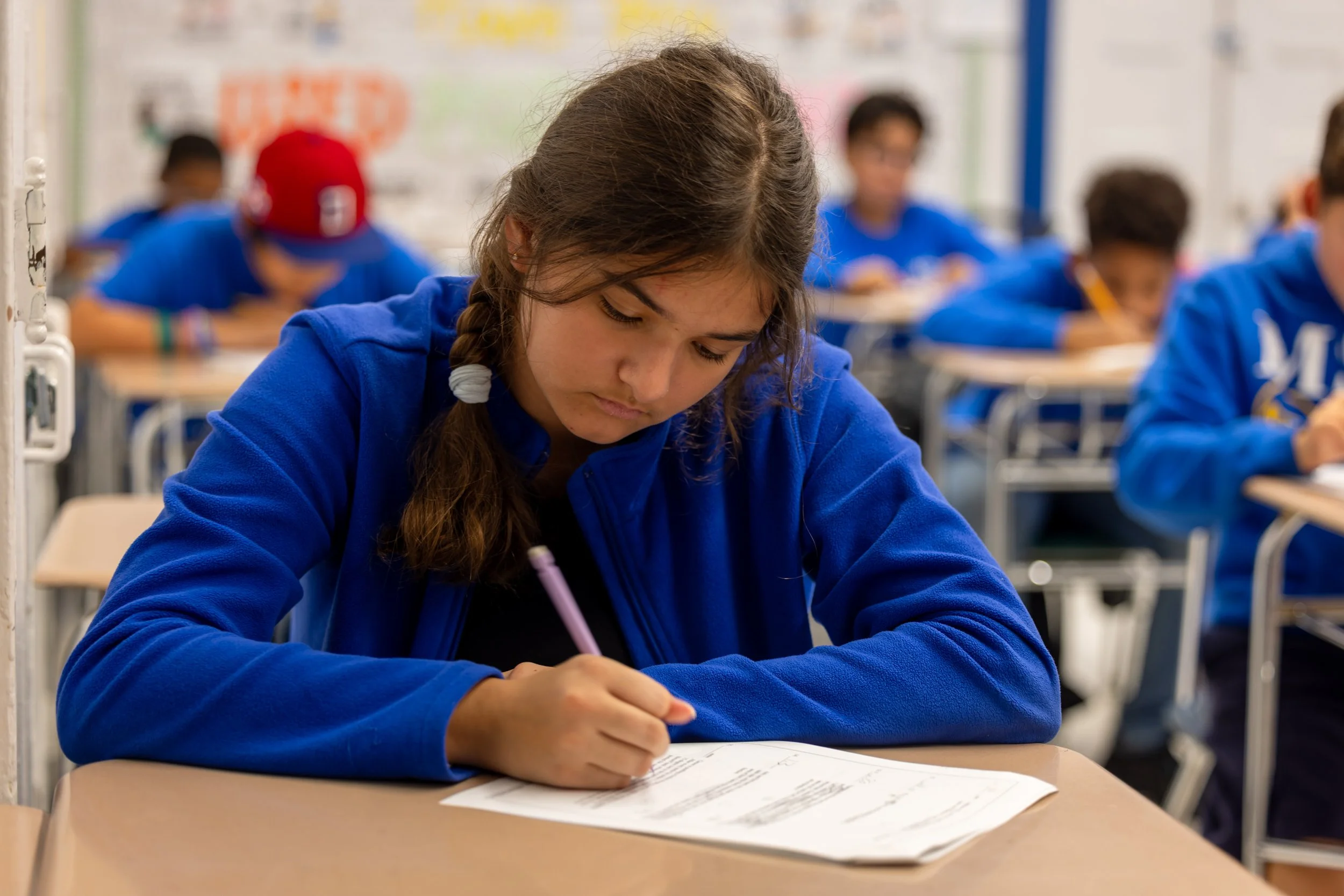 Students complete the mathlete tryout
