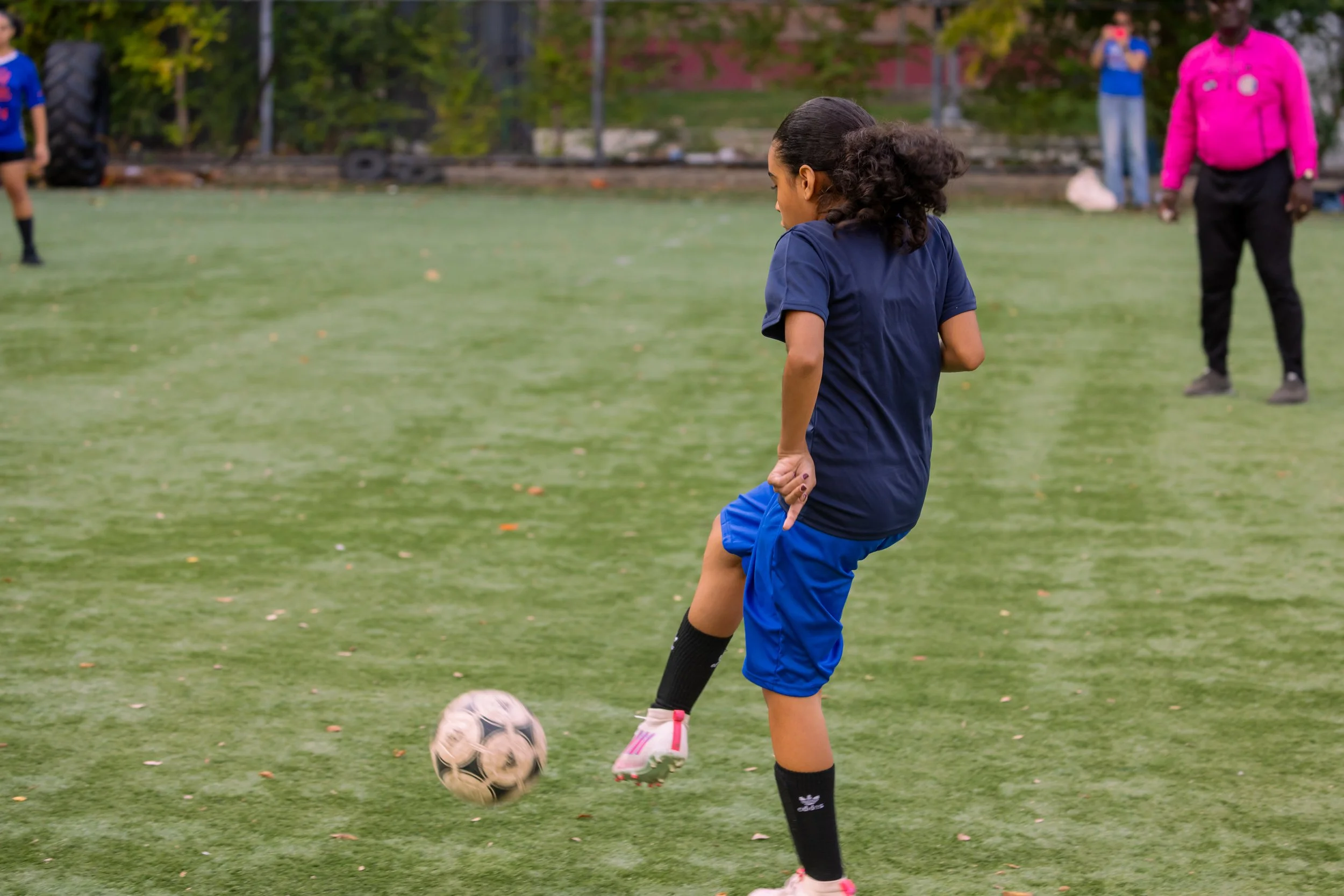 Girls soccer team plays in the fall